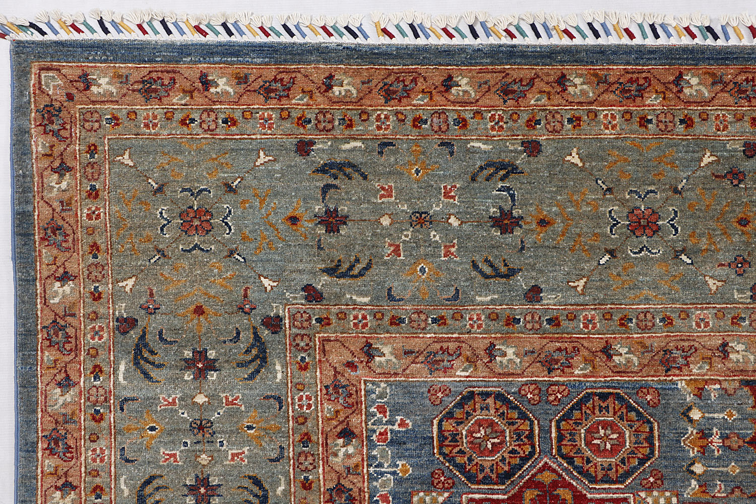 Mamluk Persian Hand Knotted Wool Rug Blue 10' x 14'