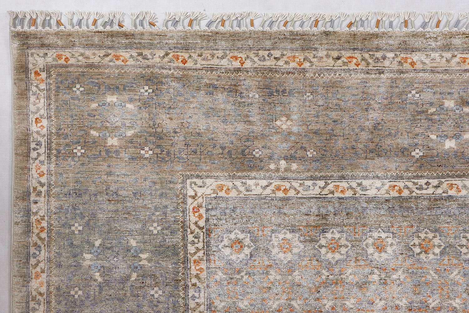 Mamluk Persian Hand Knotted Wool Rug Gray 9' x 13'
