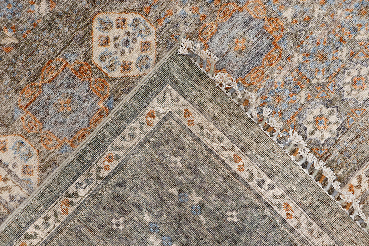 Mamluk Persian Hand Knotted Wool Rug Gray 9' x 13'