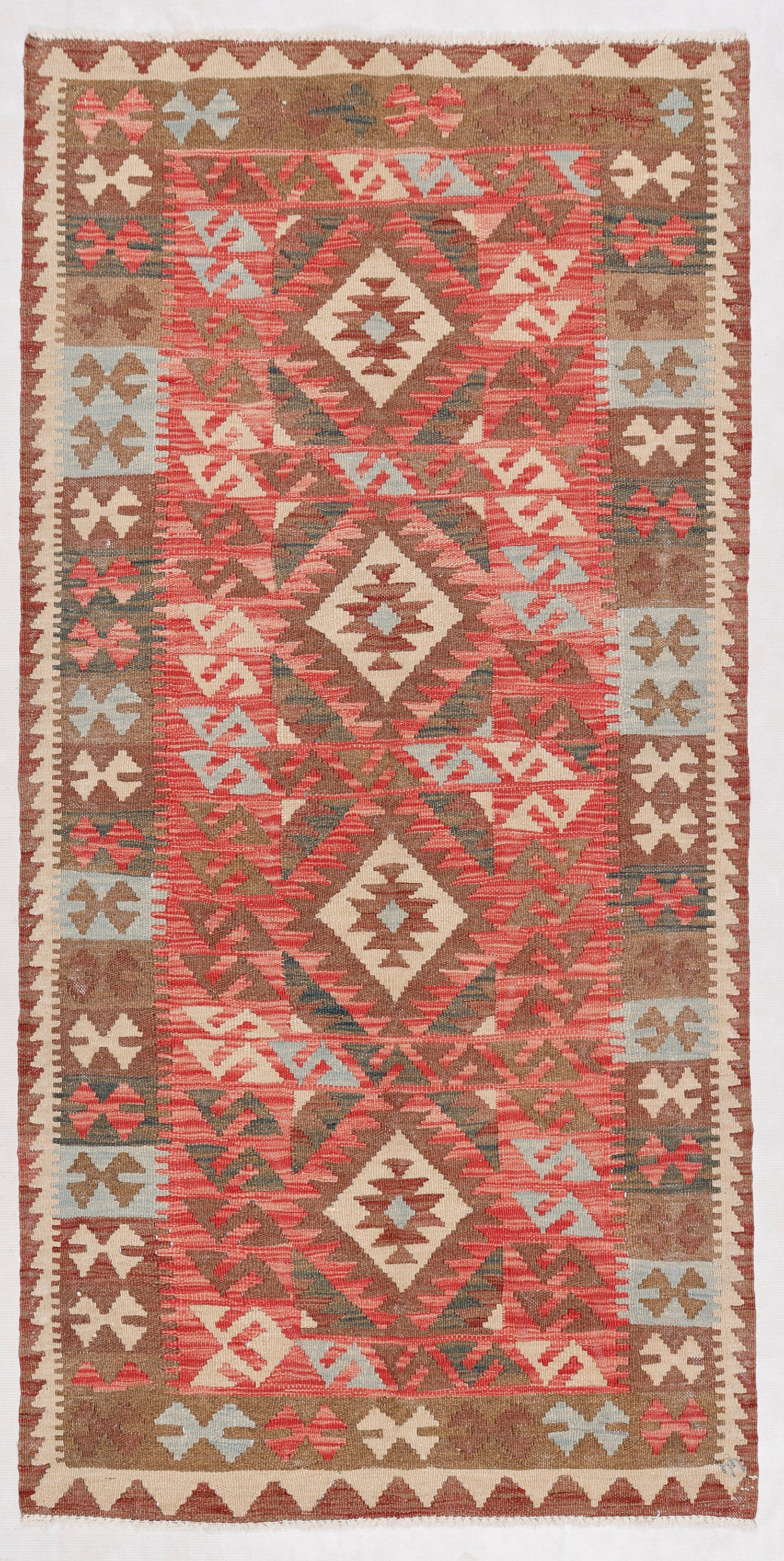 3' 3" X 6' Multy Handmade Veggie Dye Kilim Rug Rectangular