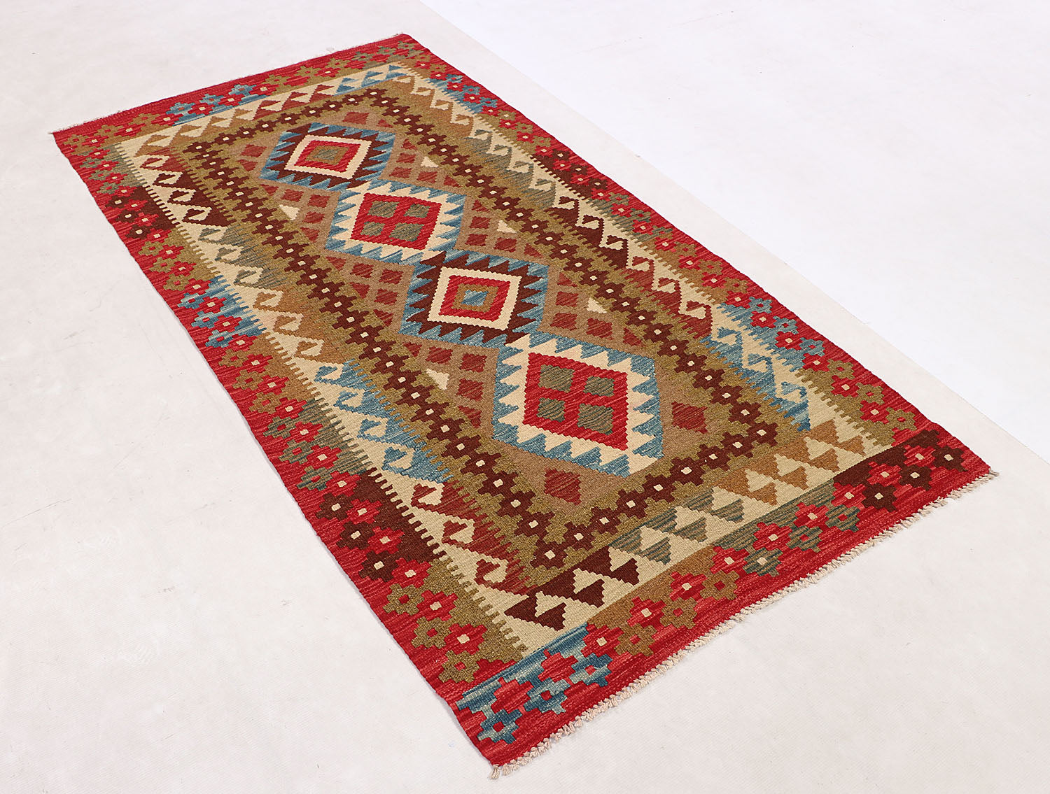 Multy Handmade Veggie Dye Kilim Rug Rectangular