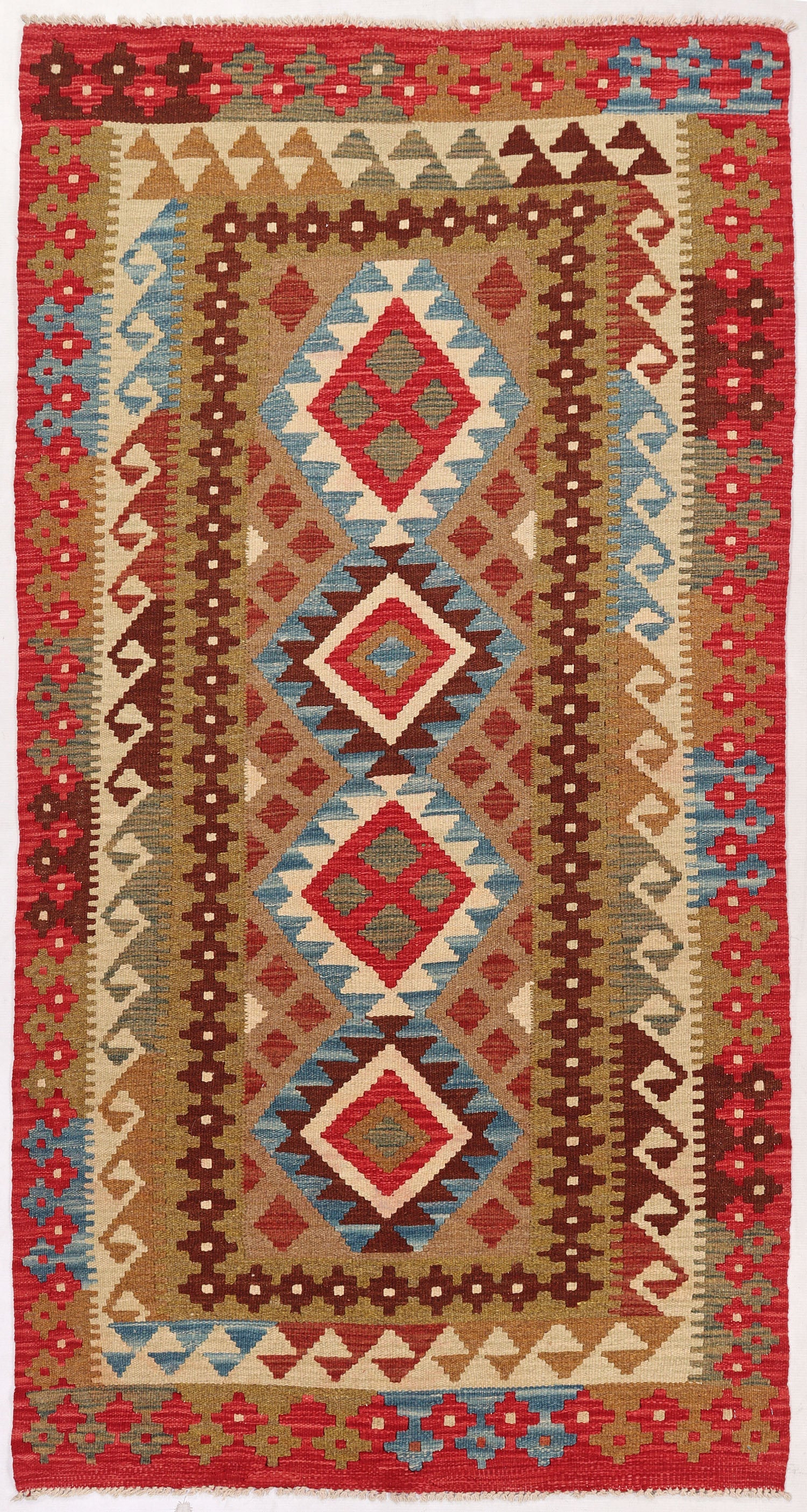 Multy Handmade Veggie Dye Kilim Rug Rectangular
