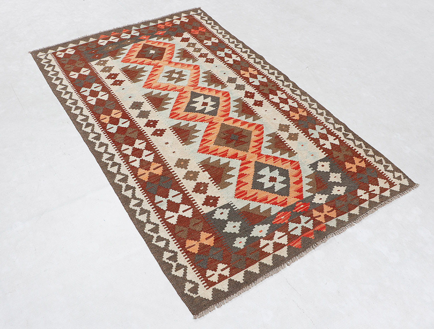 4' 6" x 6' 6 Multy Handmade Veggie Dye Kilim Rug Rectangular