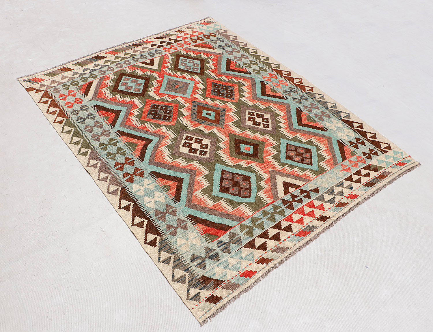 Multy Handmade Veggie Dye Kilim Rug Rectangular