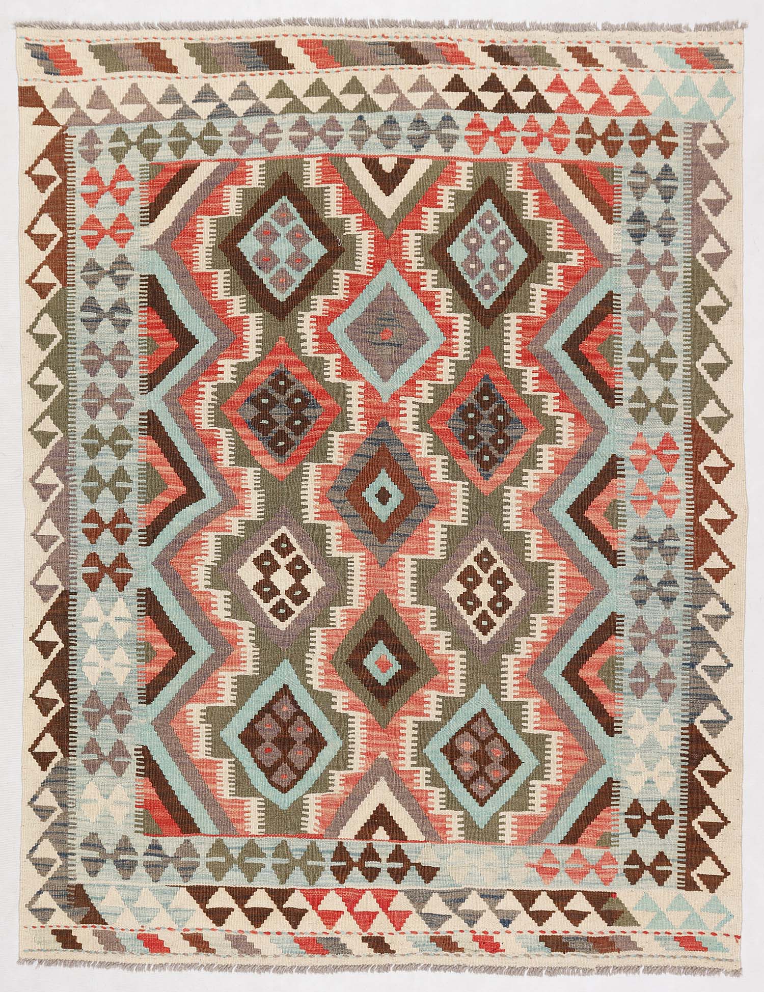 Multy Handmade Veggie Dye Kilim Rug Rectangular