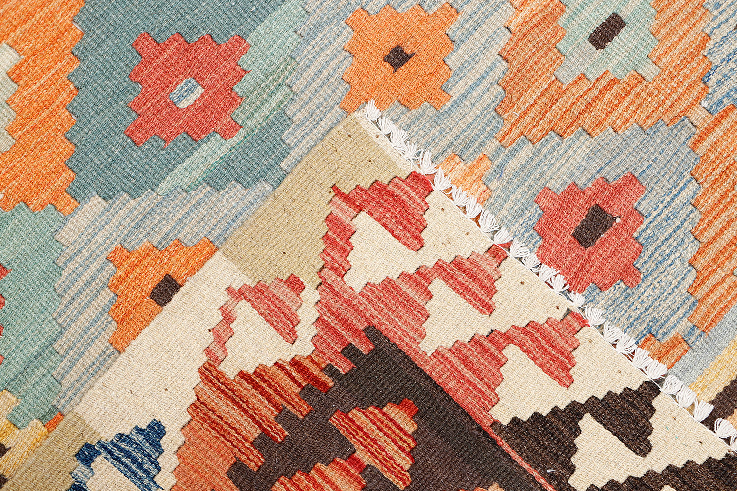 4' 6" x 6' 6 Multy Handmade Veggie Dye Kilim Rug Rectangular