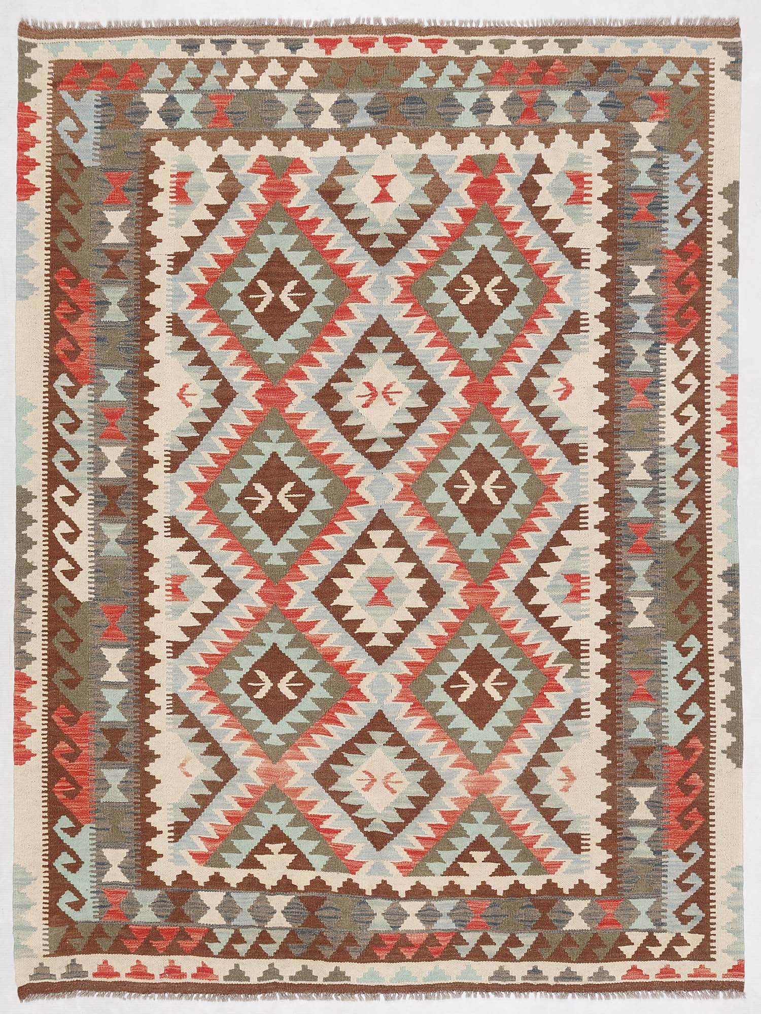 5' X 7' Multy Handmade Veggie Dye Kilim Rug Rectangular