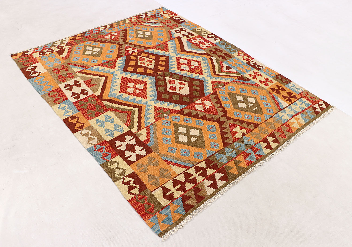 Multy Handmade Veggie Dye Kilim Rug Rectangular