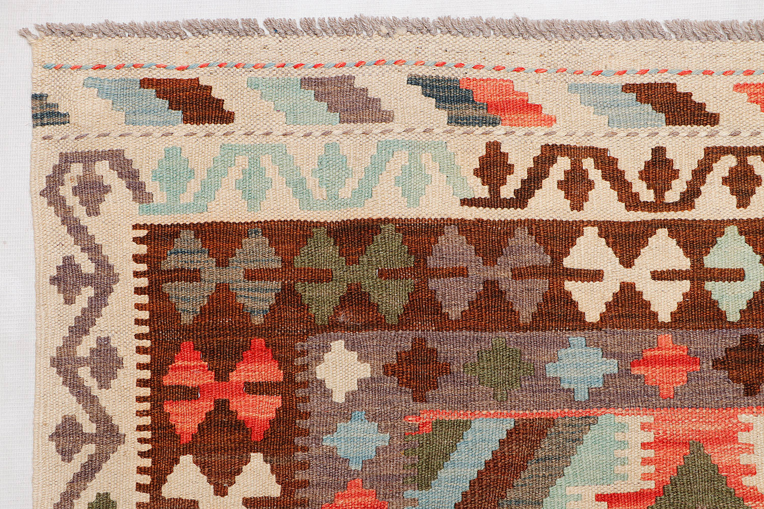 4' 6" x 6' 6 Multy Handmade Veggie Dye Kilim Rug Rectangular