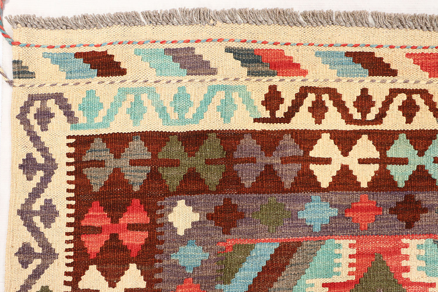 4' 6" x 6' 6 Multy Handmade Veggie Dye Kilim Rug Rectangular