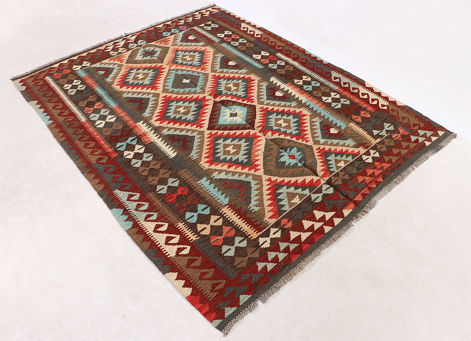 Multy Handmade Veggie Dye Kilim Rug Rectangular