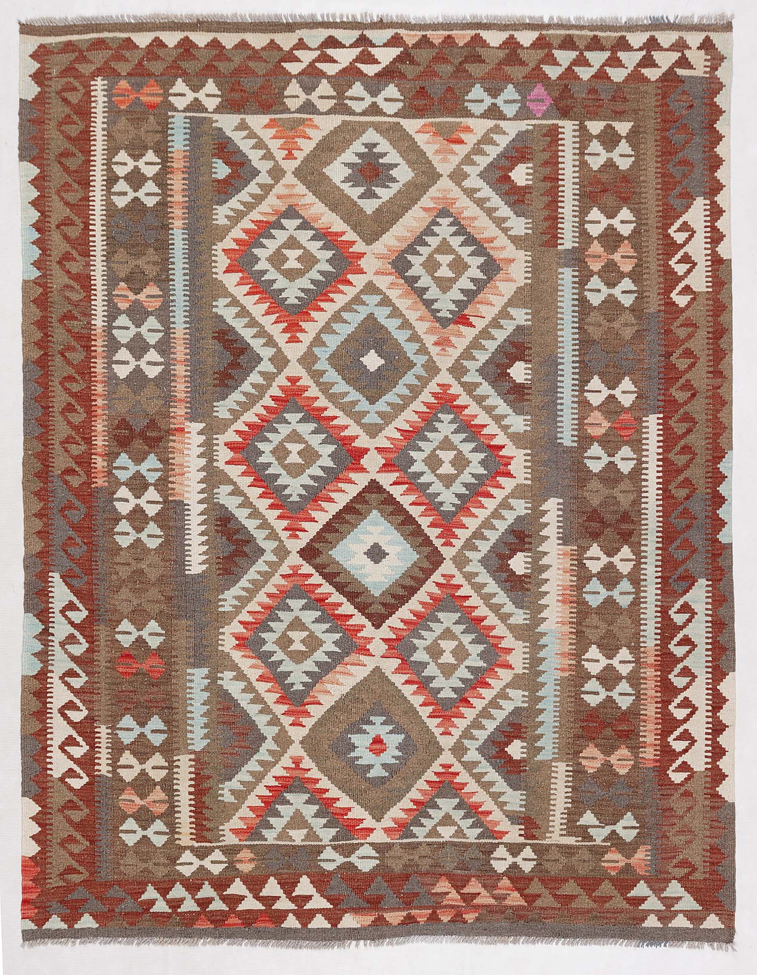 Multy Handmade Veggie Dye Kilim Rug Rectangular