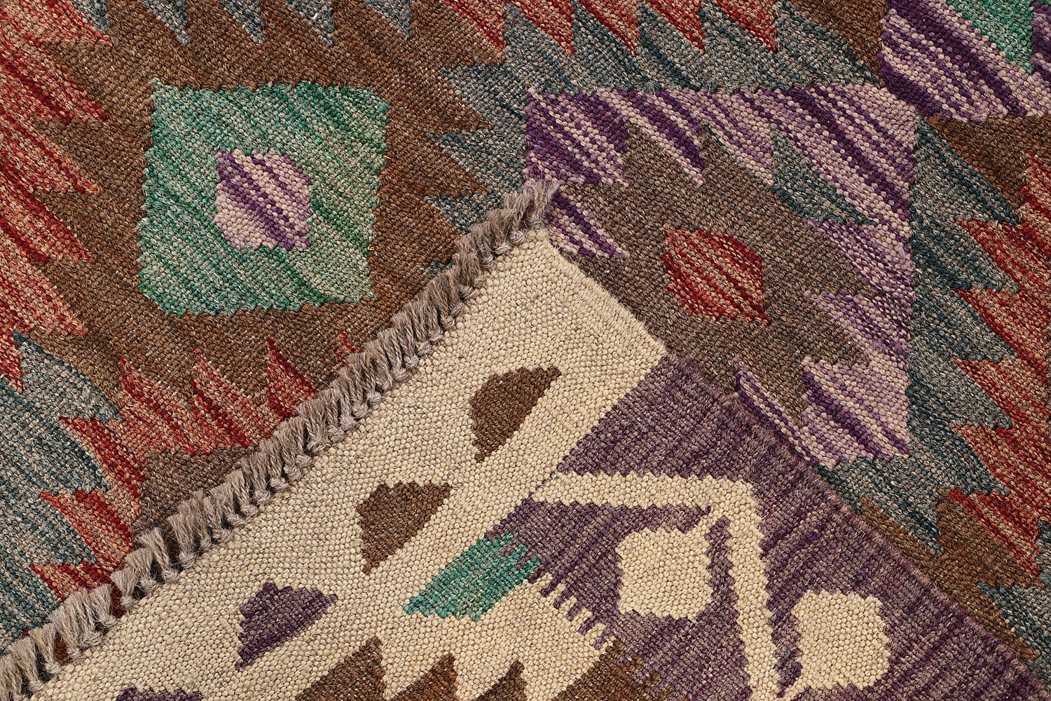 4' 6" x 6' 6 Multy Handmade Veggie Dye Kilim Rug Rectangular