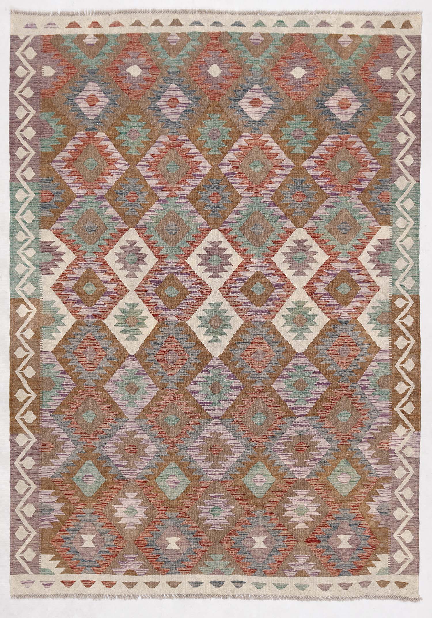 4' 6" x 6' 6 Multy Handmade Veggie Dye Kilim Rug Rectangular