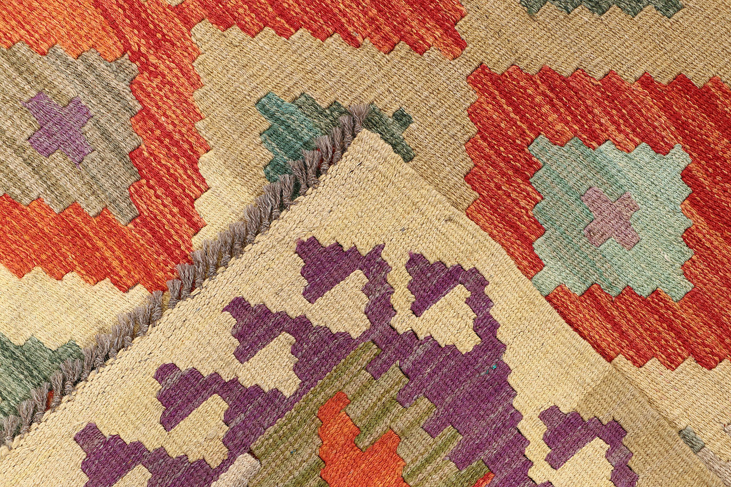 4' 6" x 6' 6 Multy Handmade Veggie Dye Kilim Rug Rectangular