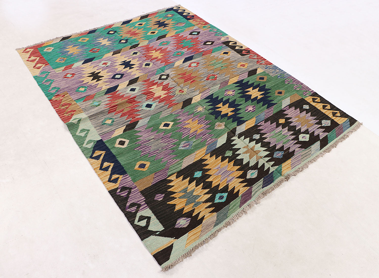 Multy Handmade Veggie Dye Kilim Rug Rectangular