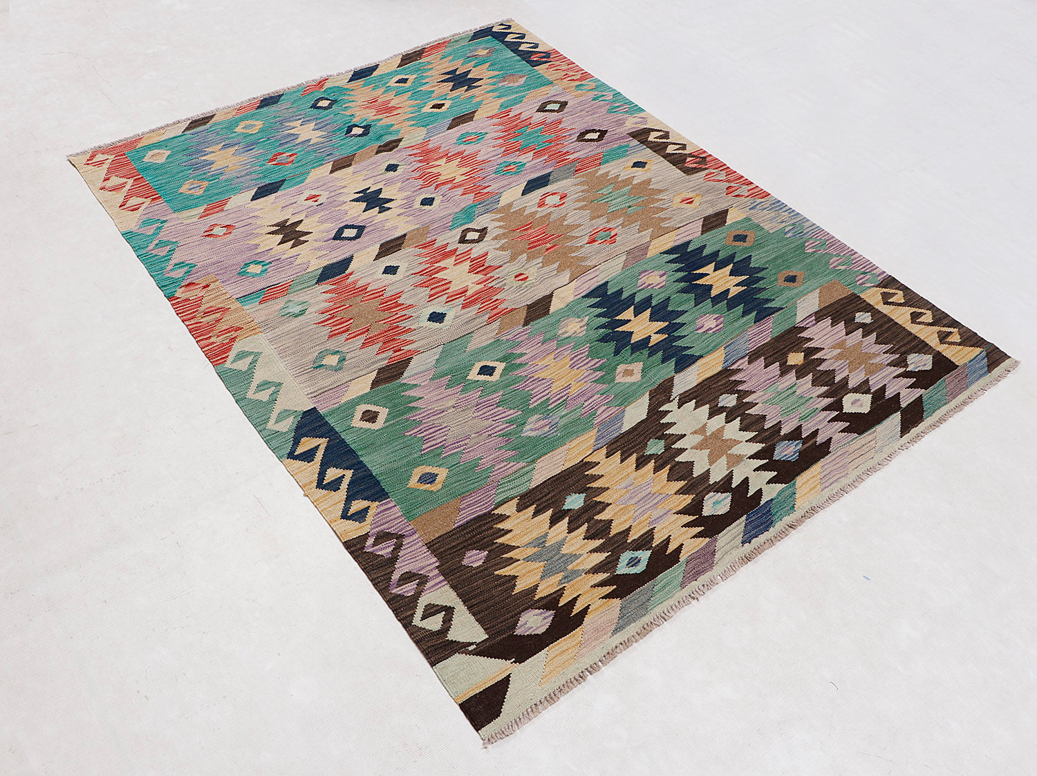 Multy Handmade Veggie Dye Kilim Rug Rectangular