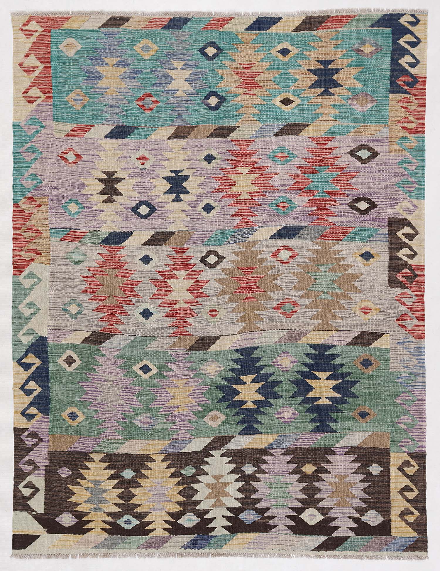 Multy Handmade Veggie Dye Kilim Rug Rectangular