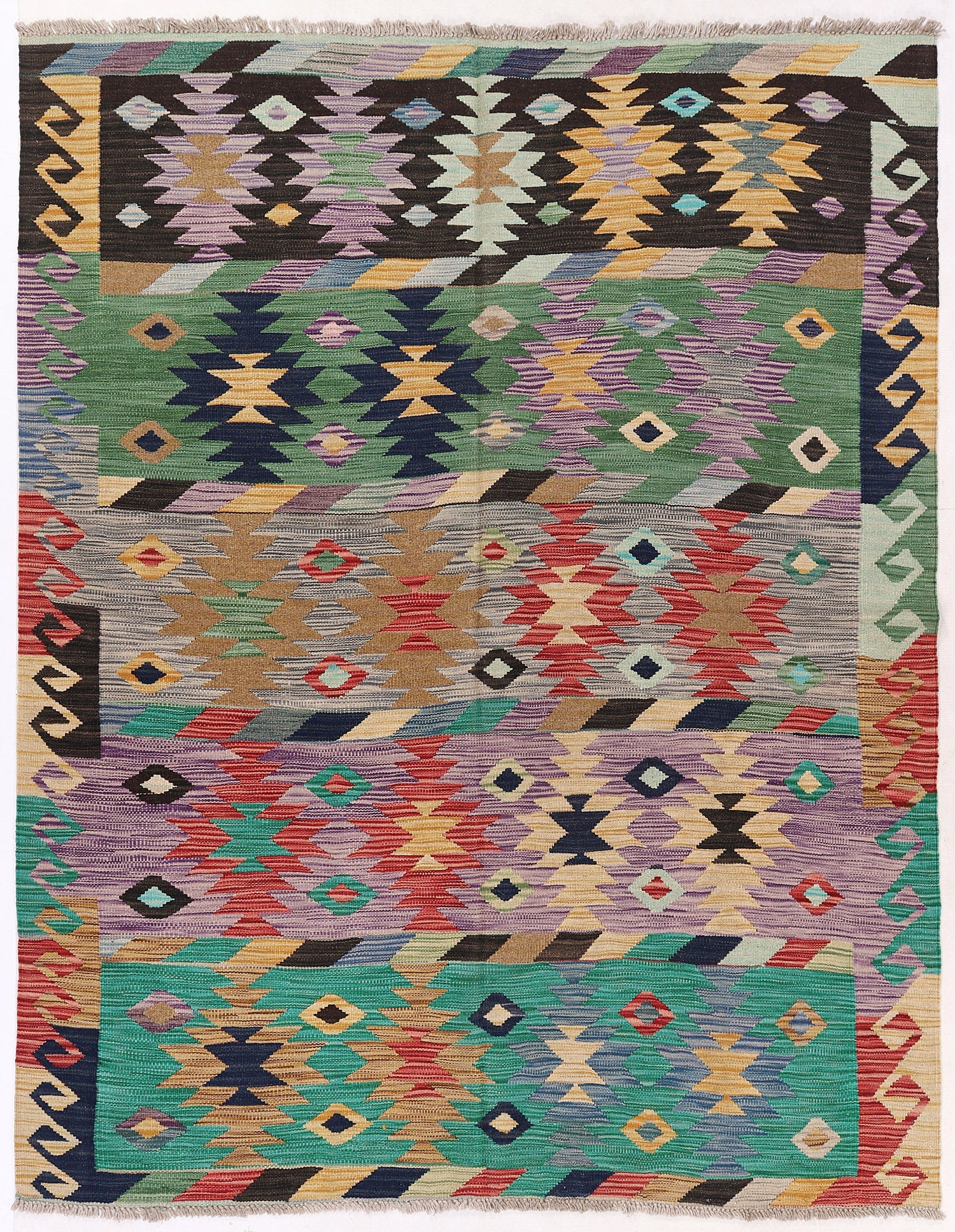 Multy Handmade Veggie Dye Kilim Rug Rectangular