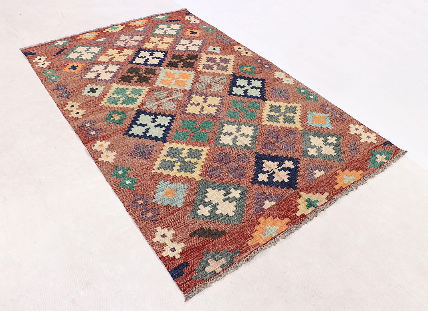 5' X 7' Multy Handmade Veggie Dye Kilim Rug Rectangular