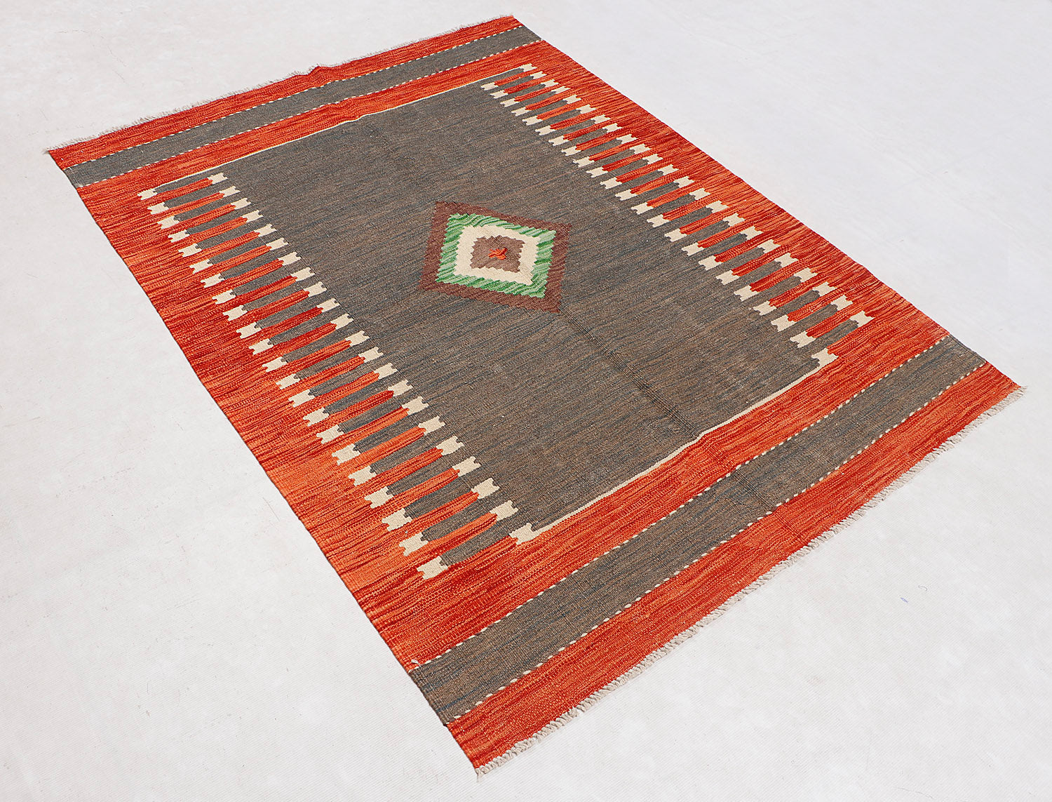 4' 6" x 6' 6 Multy Handmade Veggie Dye Kilim Rug Rectangular
