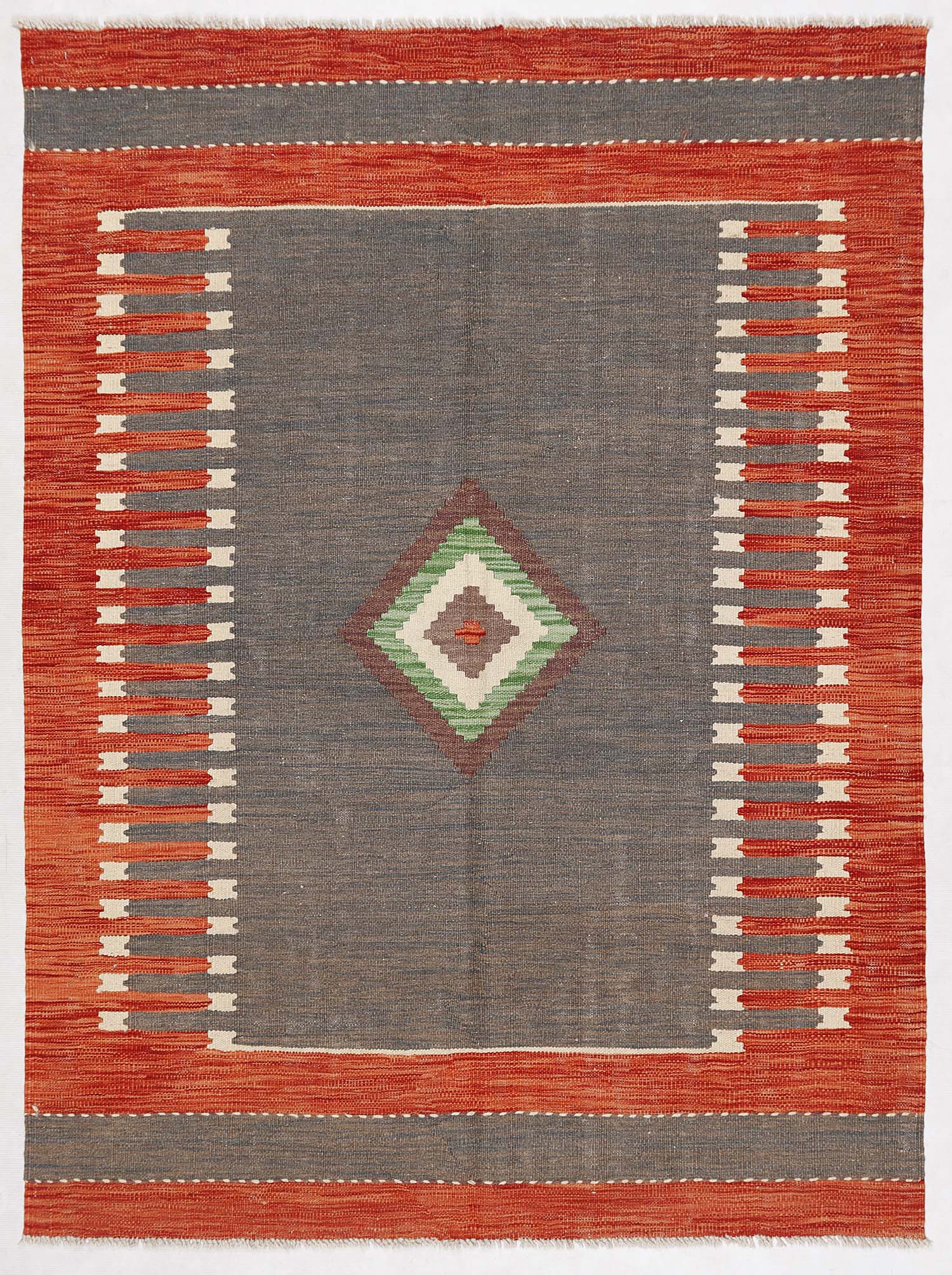 4' 6" x 6' 6 Multy Handmade Veggie Dye Kilim Rug Rectangular