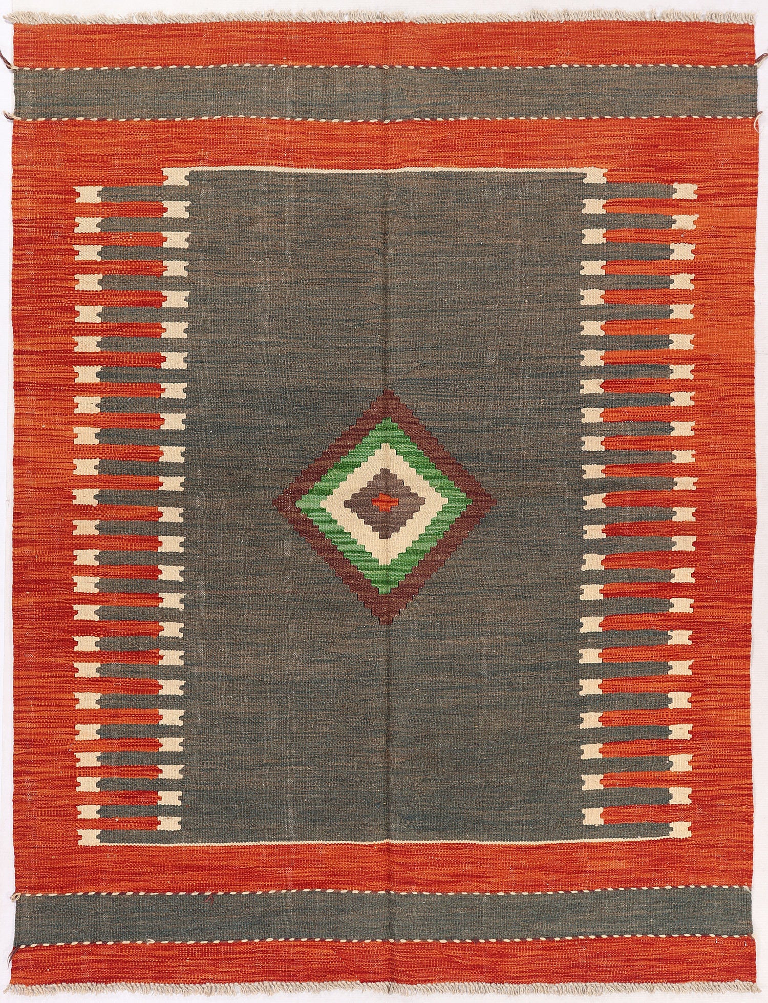 4' 6" x 6' 6 Multy Handmade Veggie Dye Kilim Rug Rectangular