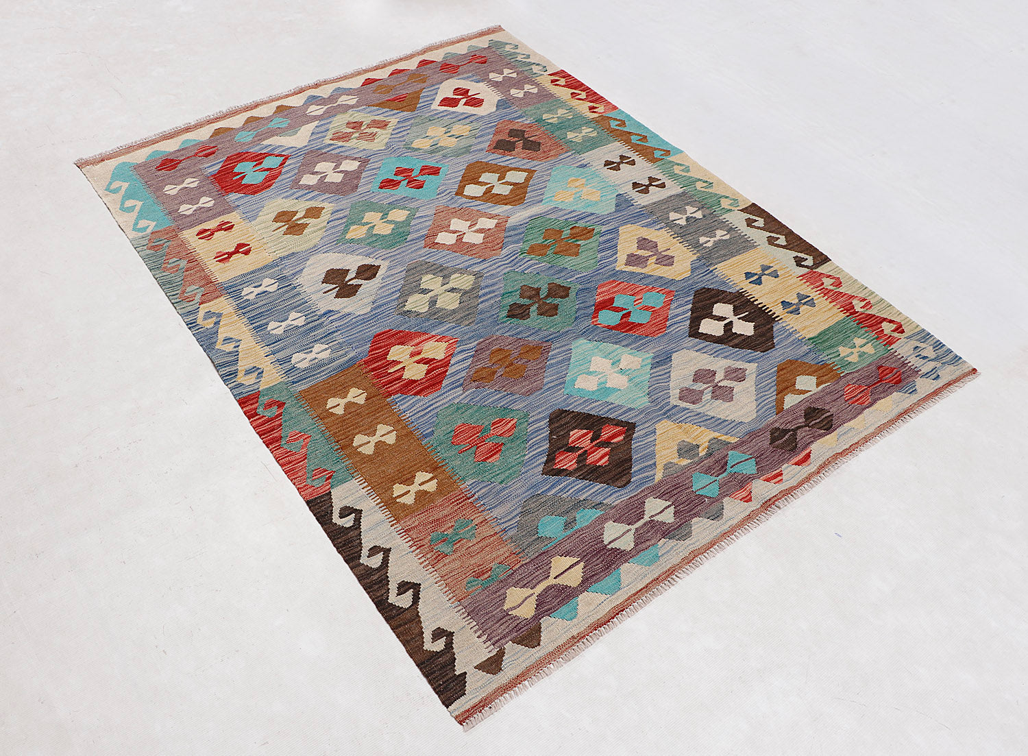 Multy Handmade Veggie Dye Kilim Rug Rectangular