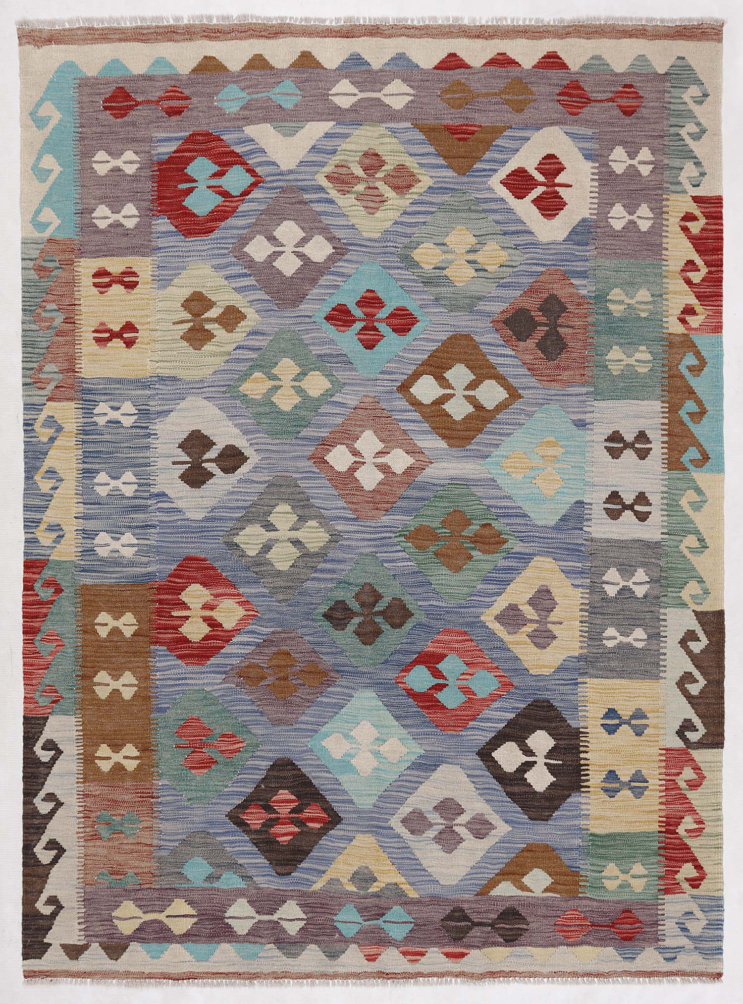 Multy Handmade Veggie Dye Kilim Rug Rectangular