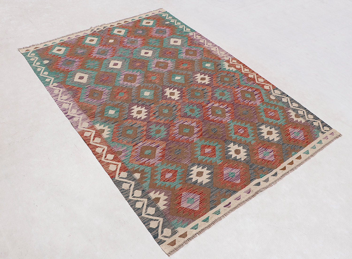5' X 7' Multy Handmade Veggie Dye Kilim Rug Rectangular