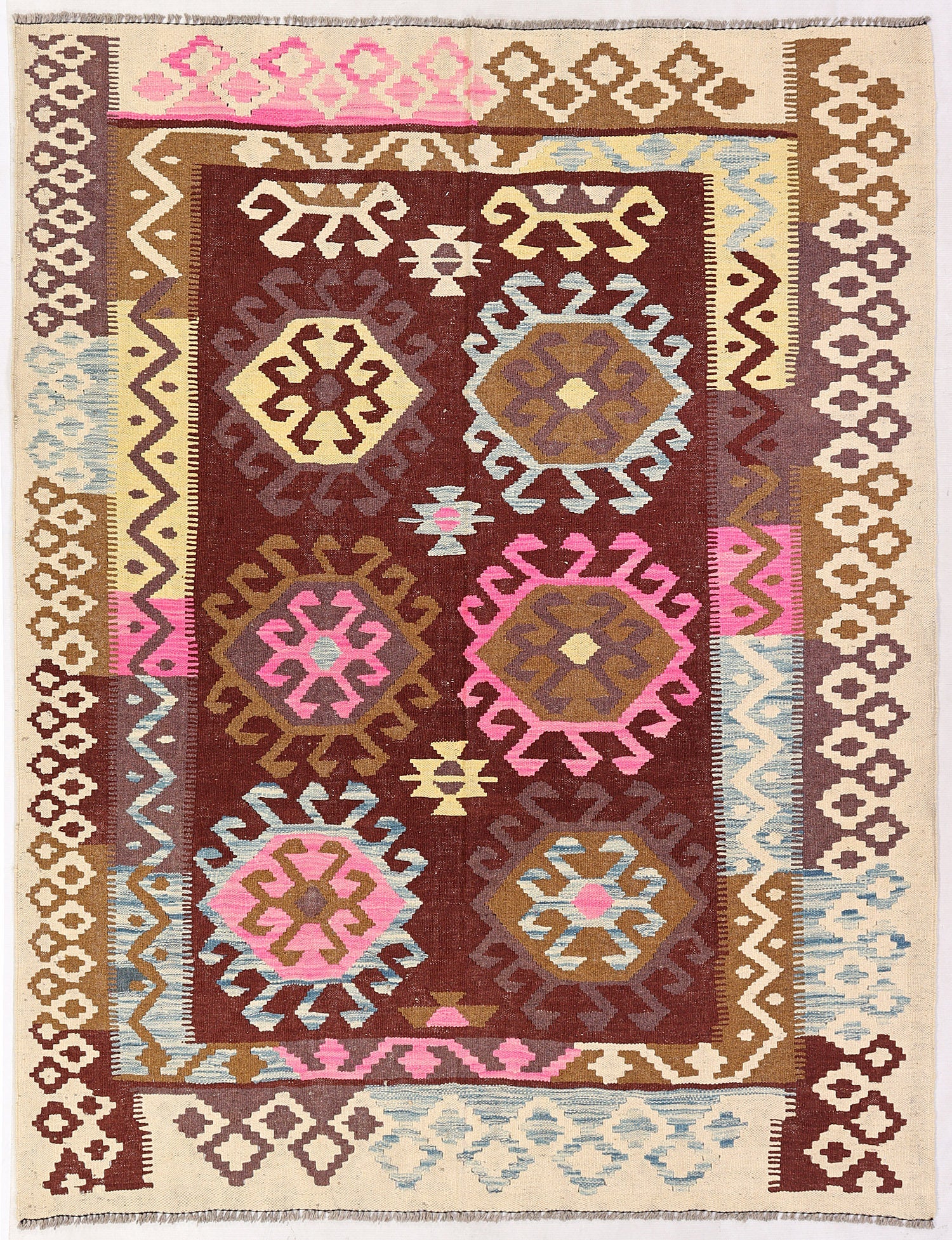 Multy Handmade Veggie Dye Kilim Rug Rectangular