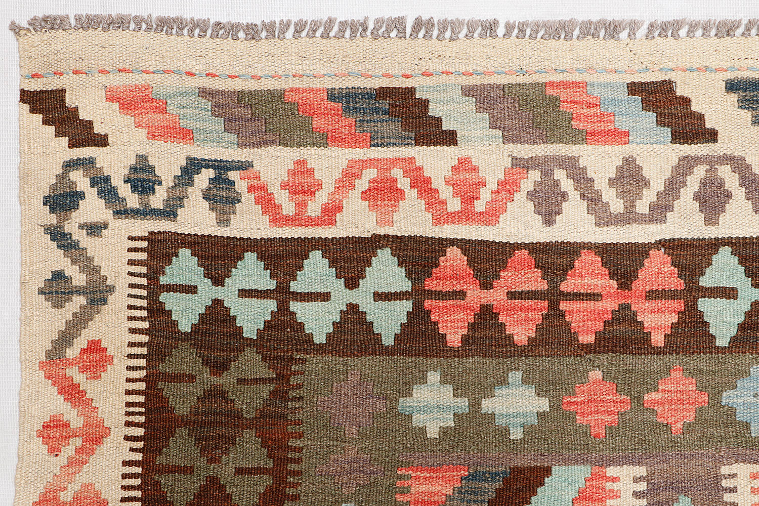 4' 6" x 6' 6 Multy Handmade Veggie Dye Kilim Rug Rectangular