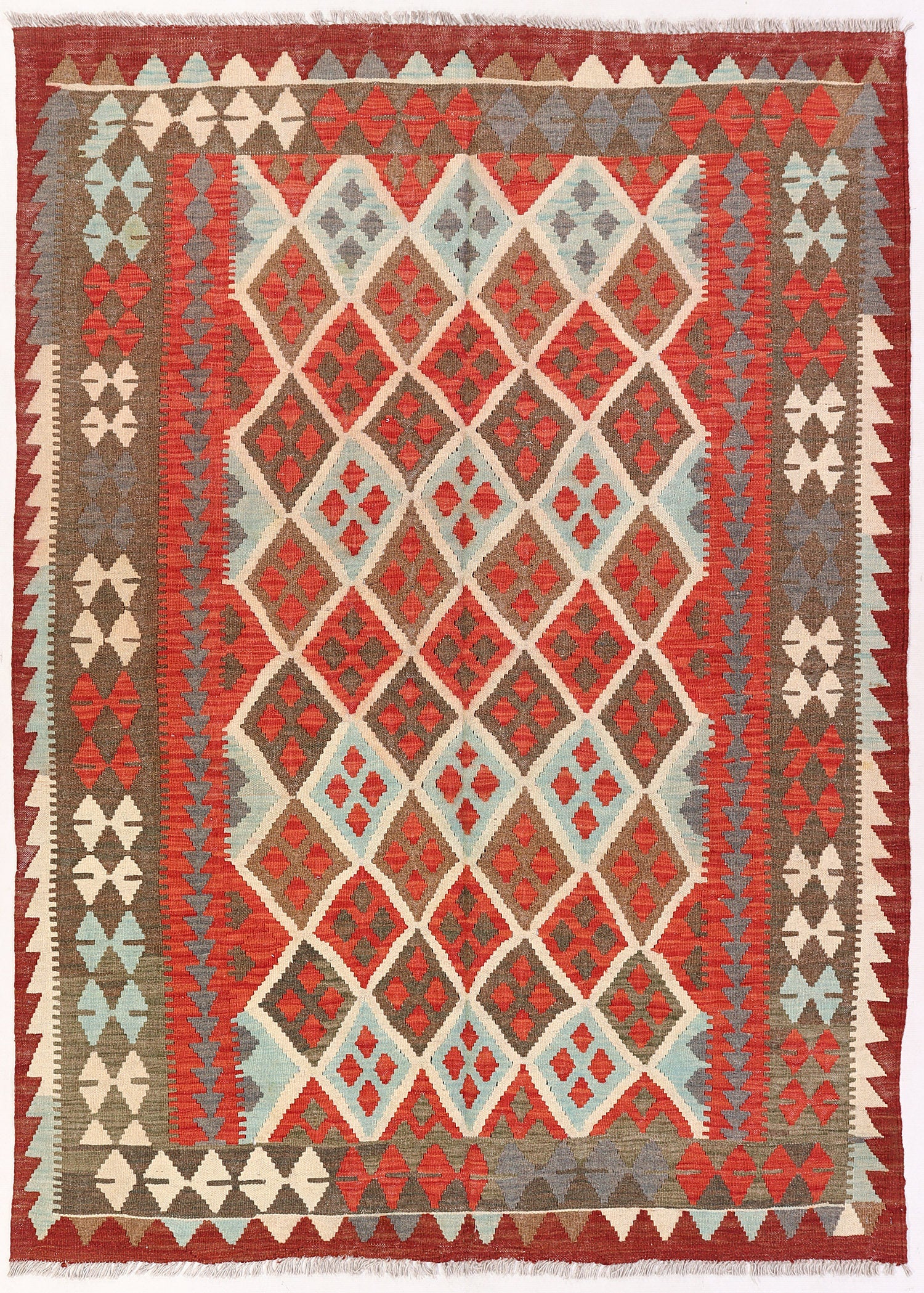5' X 7' Multy Handmade Veggie Dye Kilim Rug Rectangular