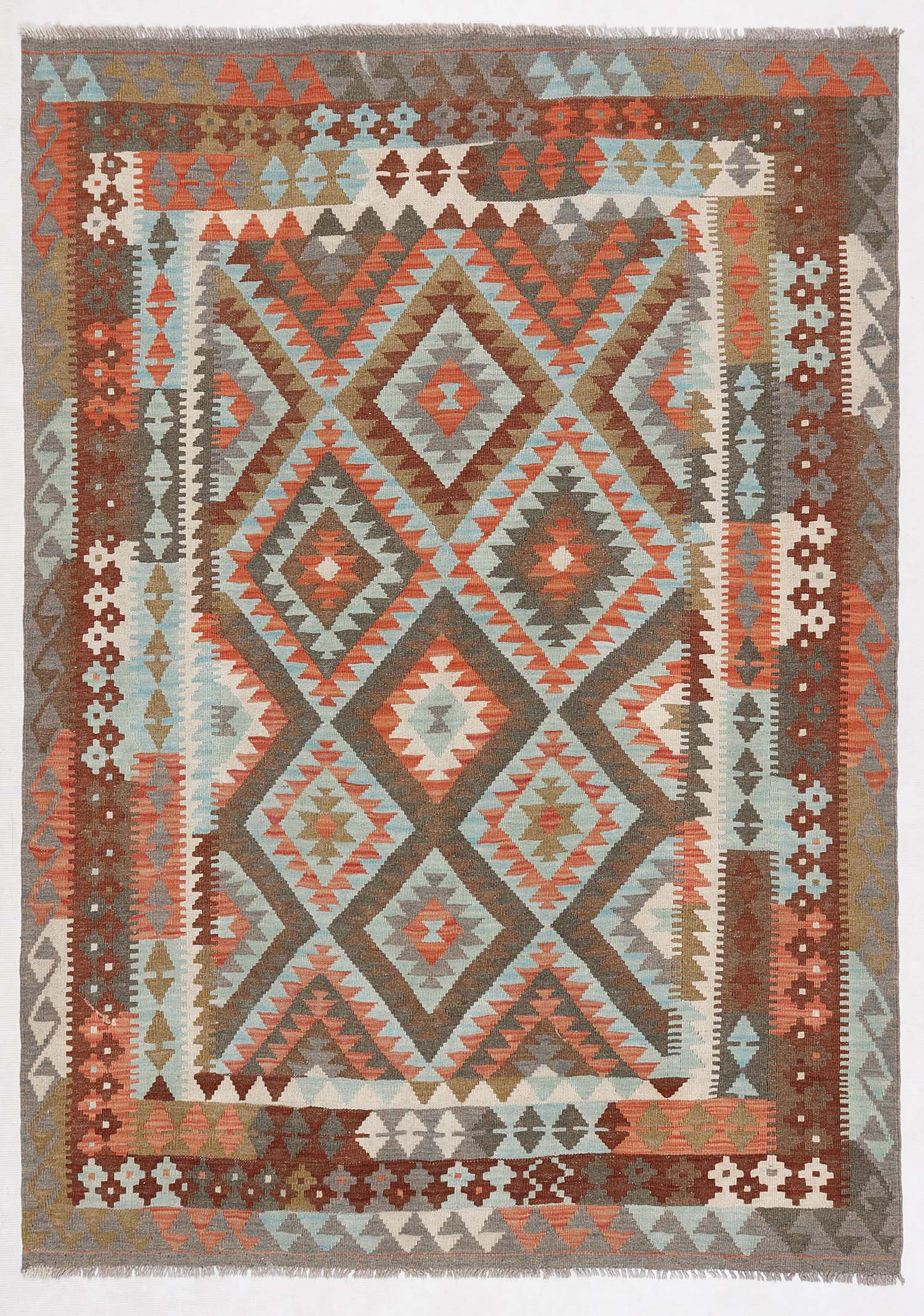 Multy Handmade Veggie Dye Kilim Rug Rectangular