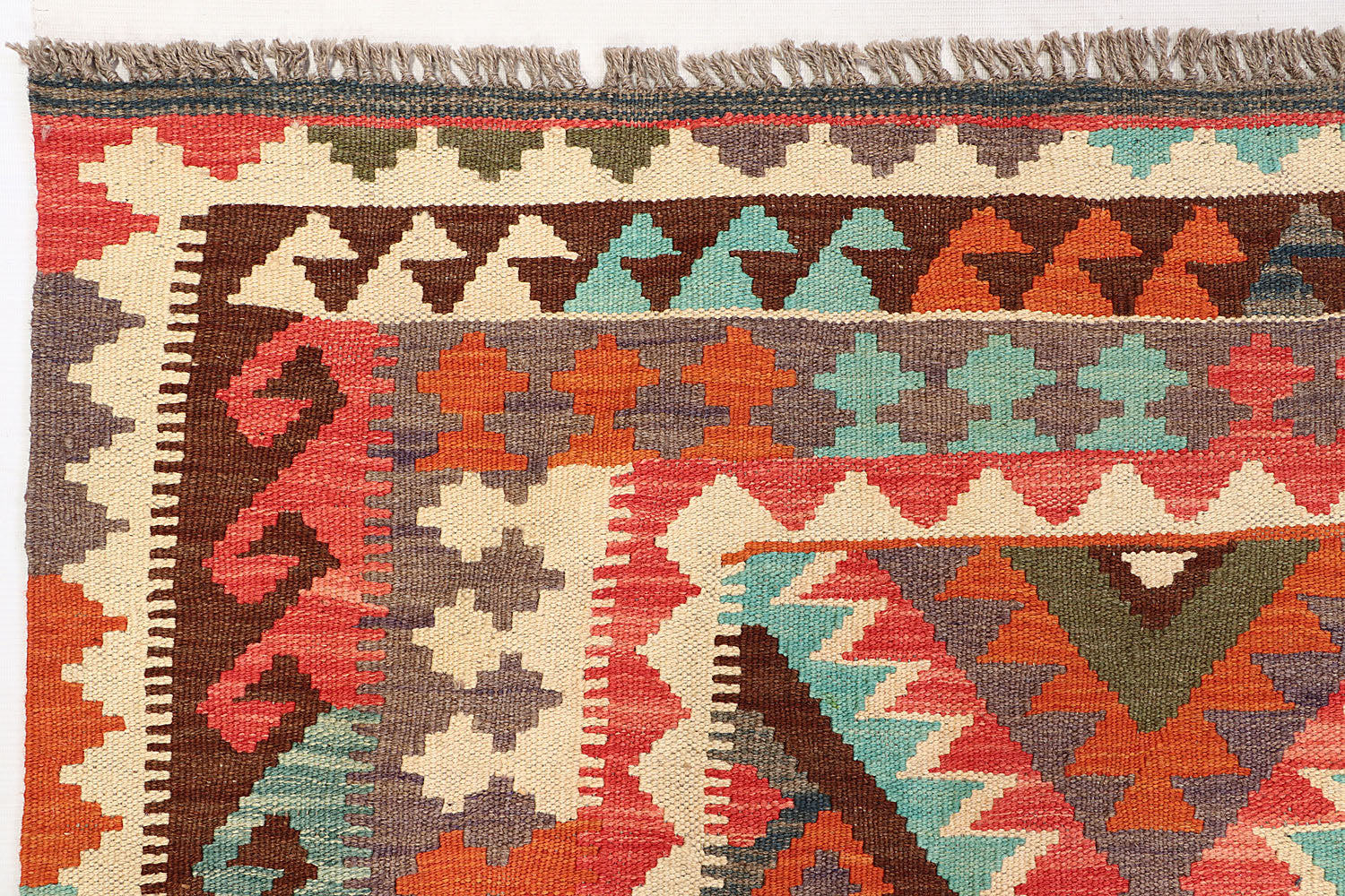 4' 6" x 6' 6 Multy Handmade Veggie Dye Kilim Rug Rectangular