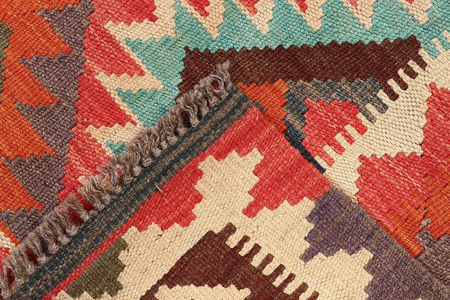 4' 6" x 6' 6 Multy Handmade Veggie Dye Kilim Rug Rectangular