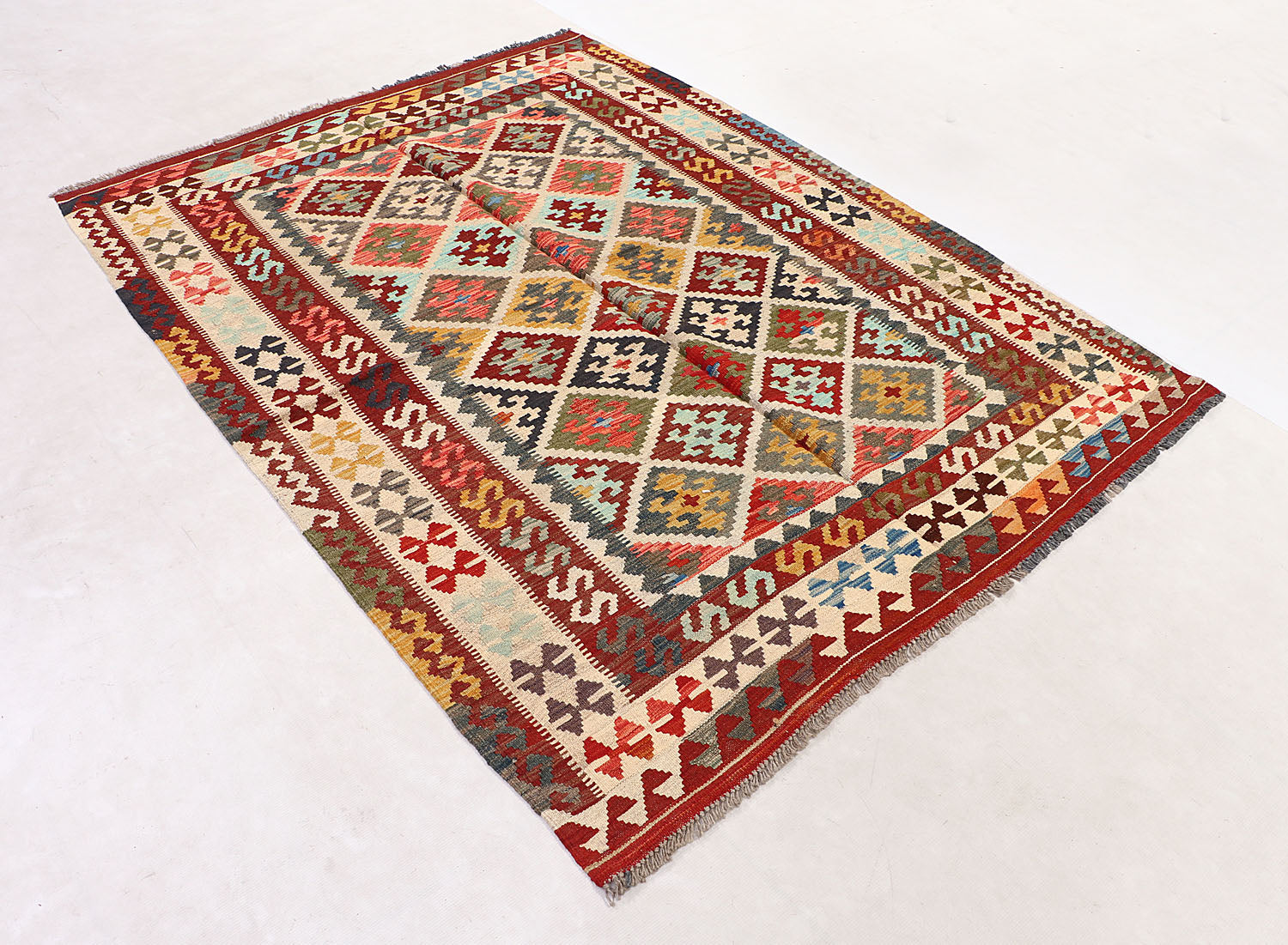 5' X 7' Multy Handmade Veggie Dye Kilim Rug Rectangular