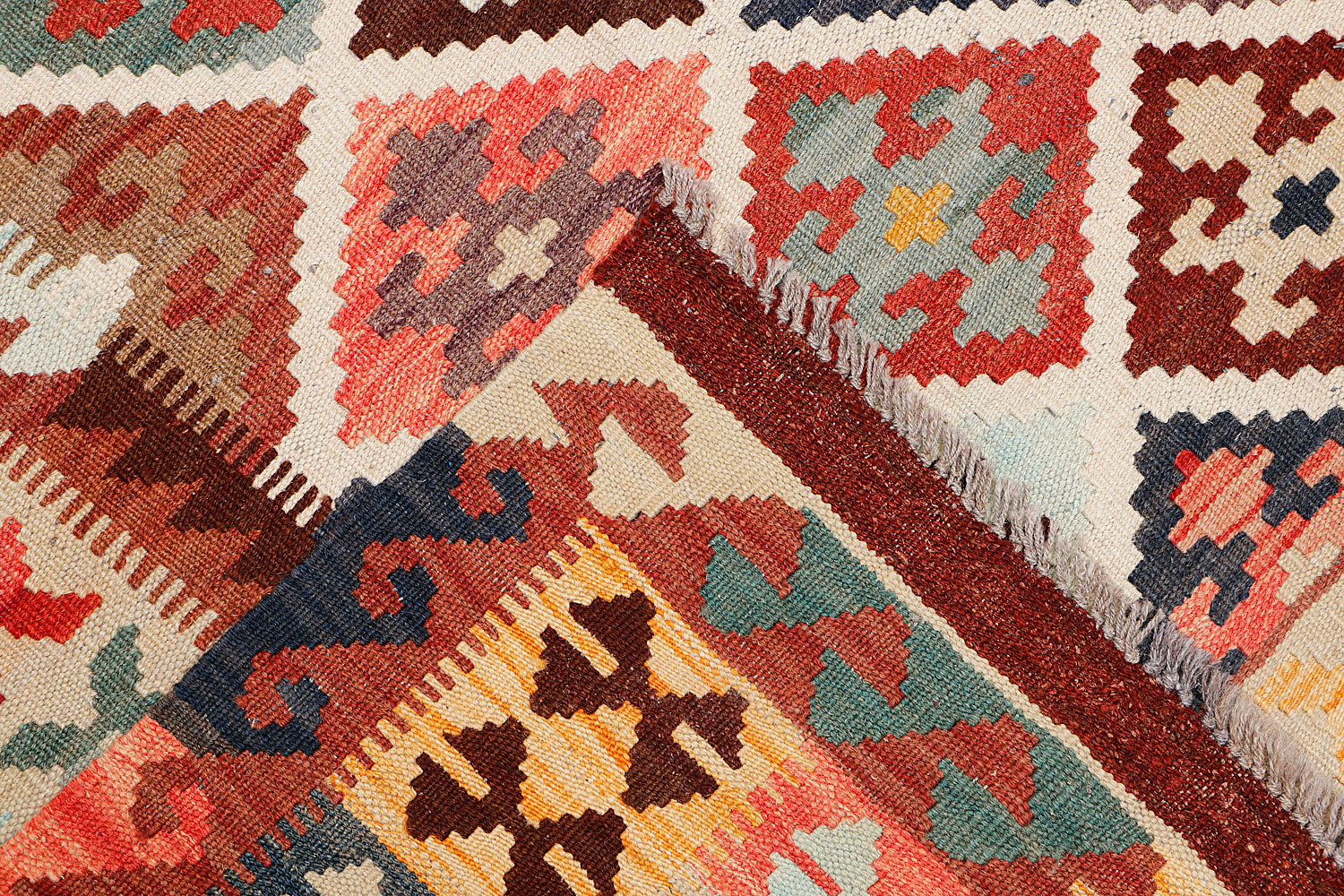 5' X 7' Multy Handmade Veggie Dye Kilim Rug Rectangular