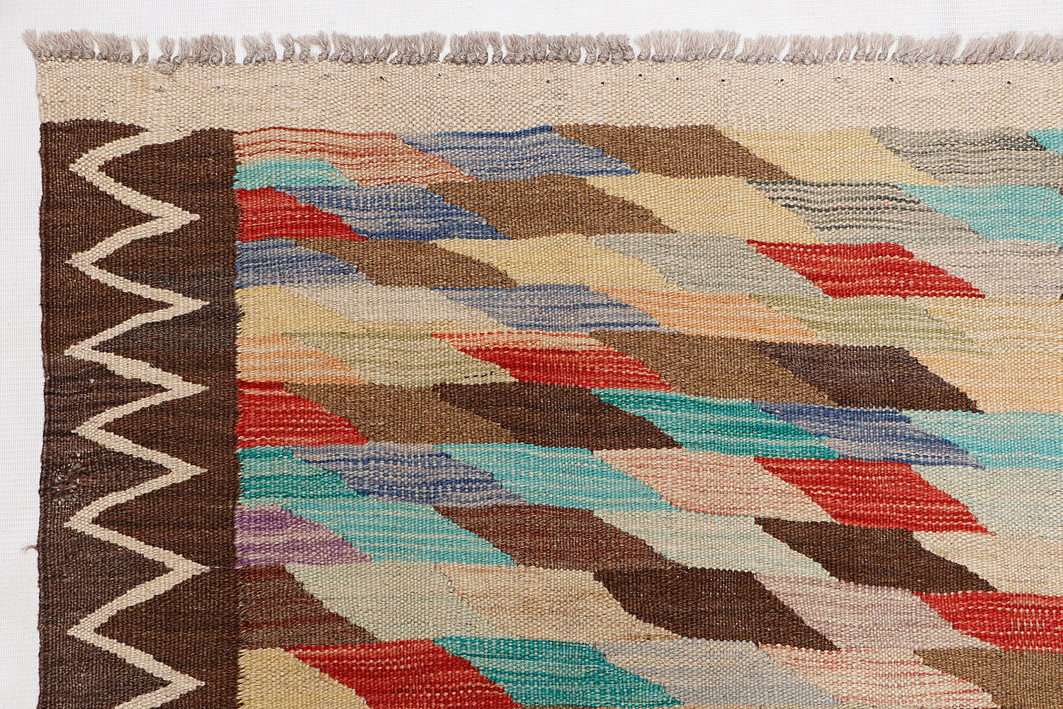 4' 6" x 6' 6 Multy Handmade Veggie Dye Kilim Rug Rectangular