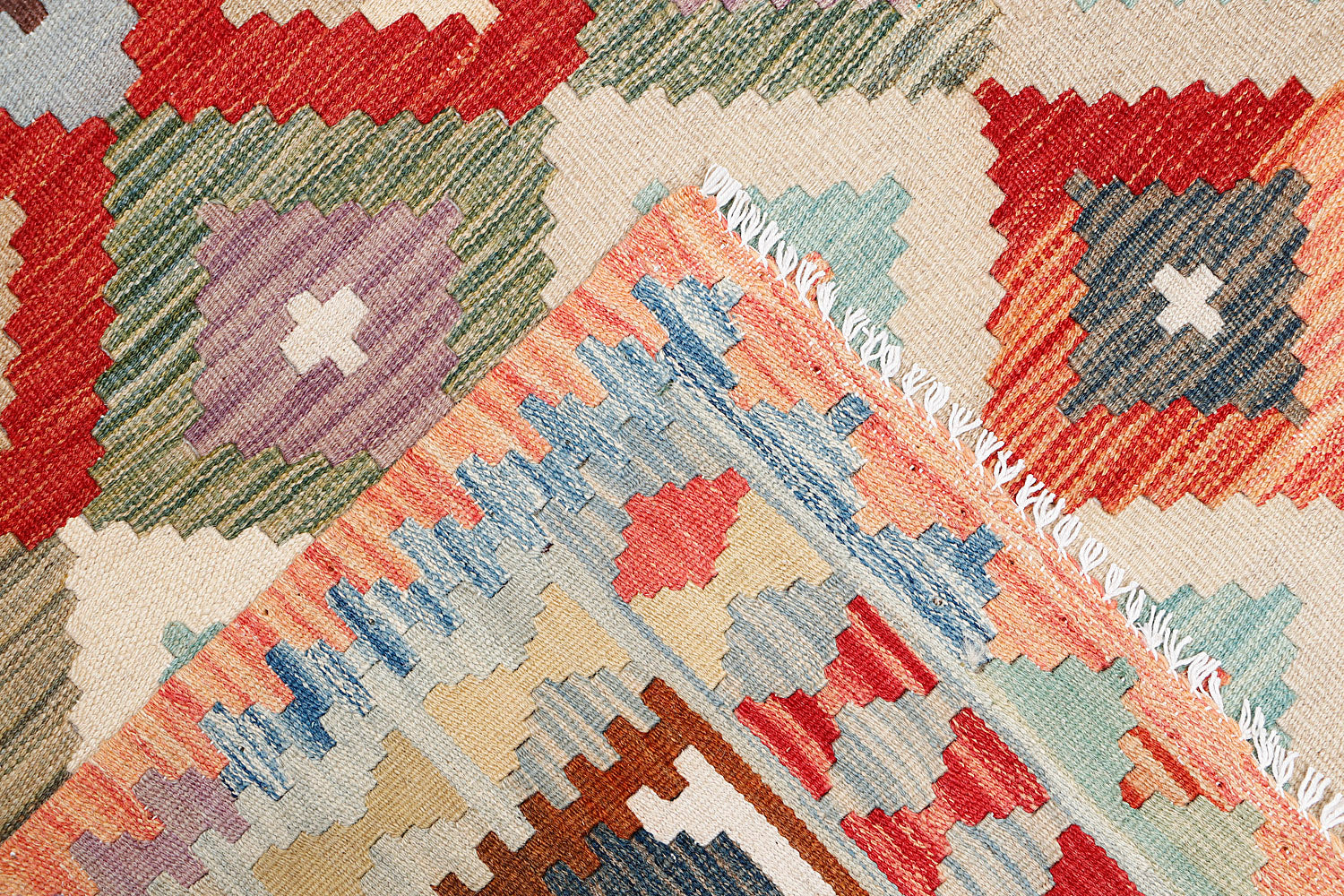 4' 6" x 6' 6 Multy Handmade Veggie Dye Kilim Rug Rectangular