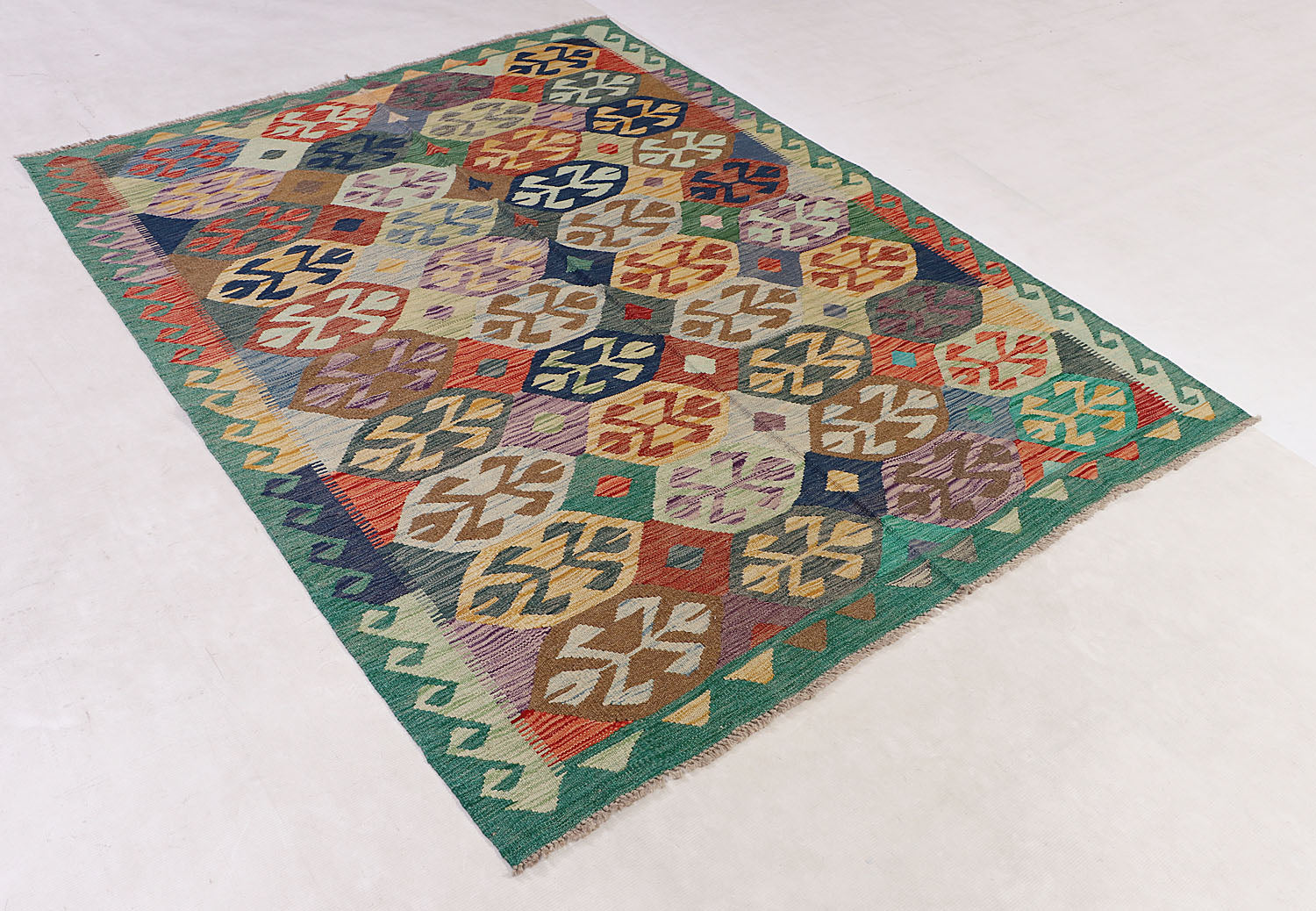Multy Handmade Veggie Dye Kilim Rug Rectangular