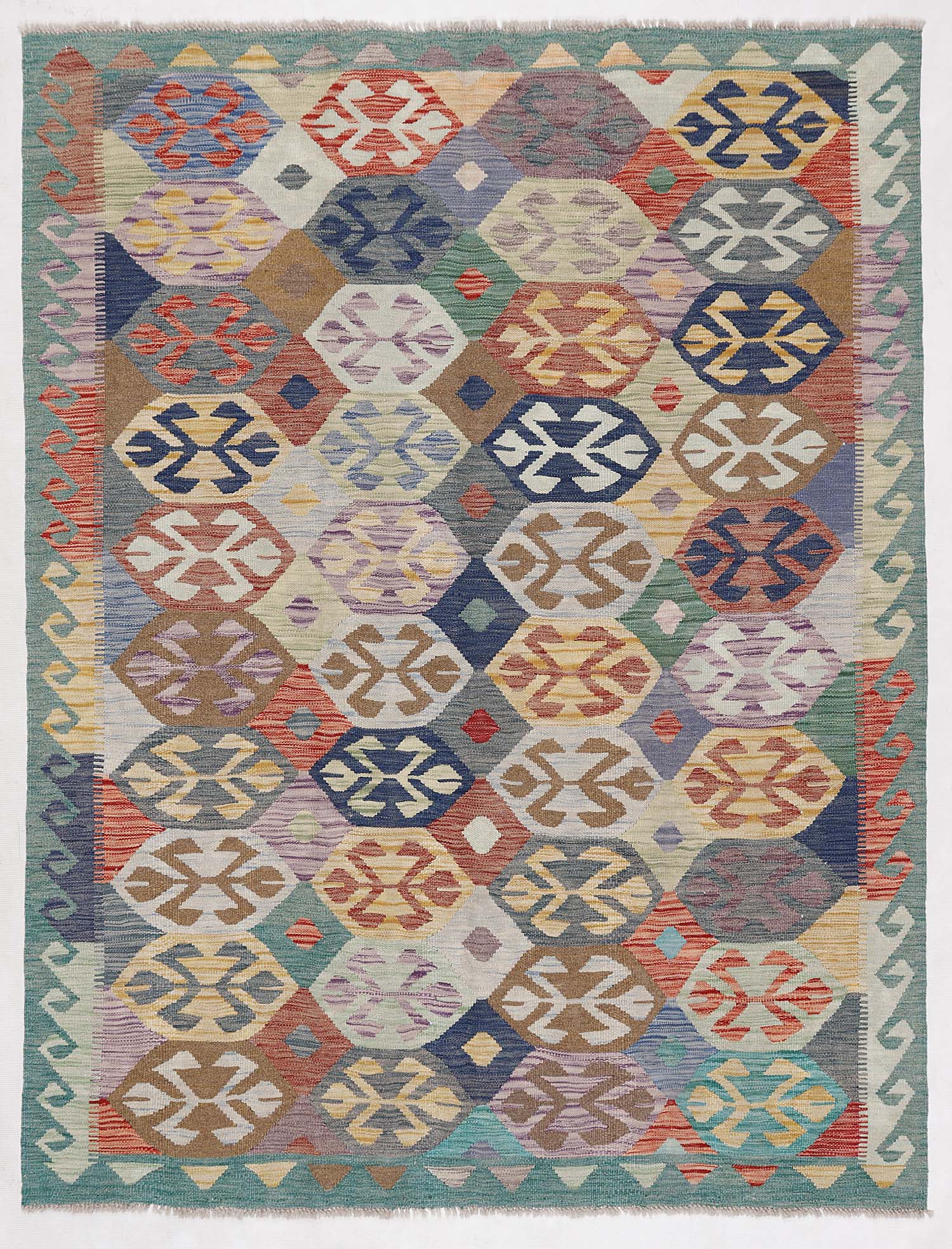 Multy Handmade Veggie Dye Kilim Rug Rectangular