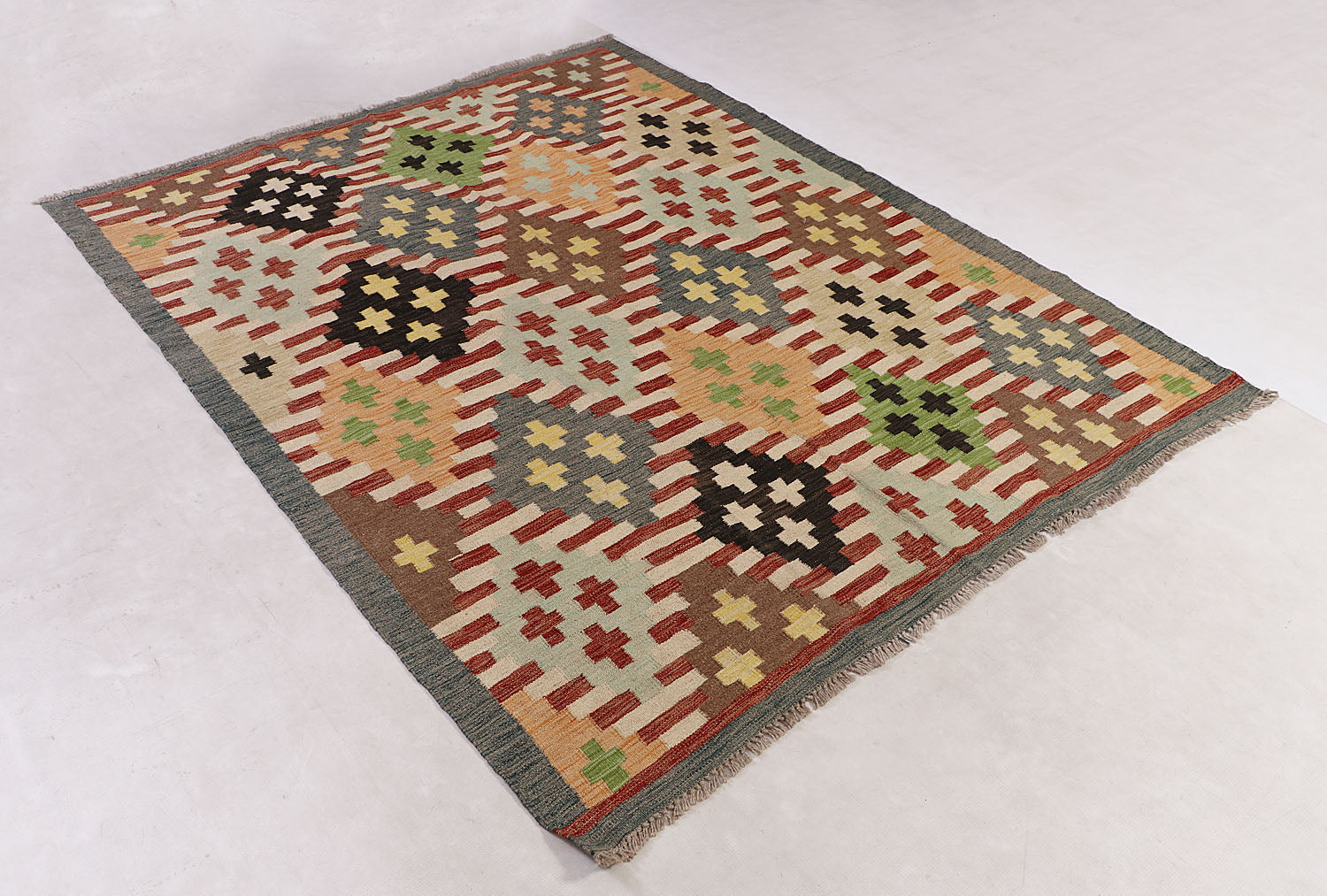 Multy Handmade Veggie Dye Kilim Rug Rectangular
