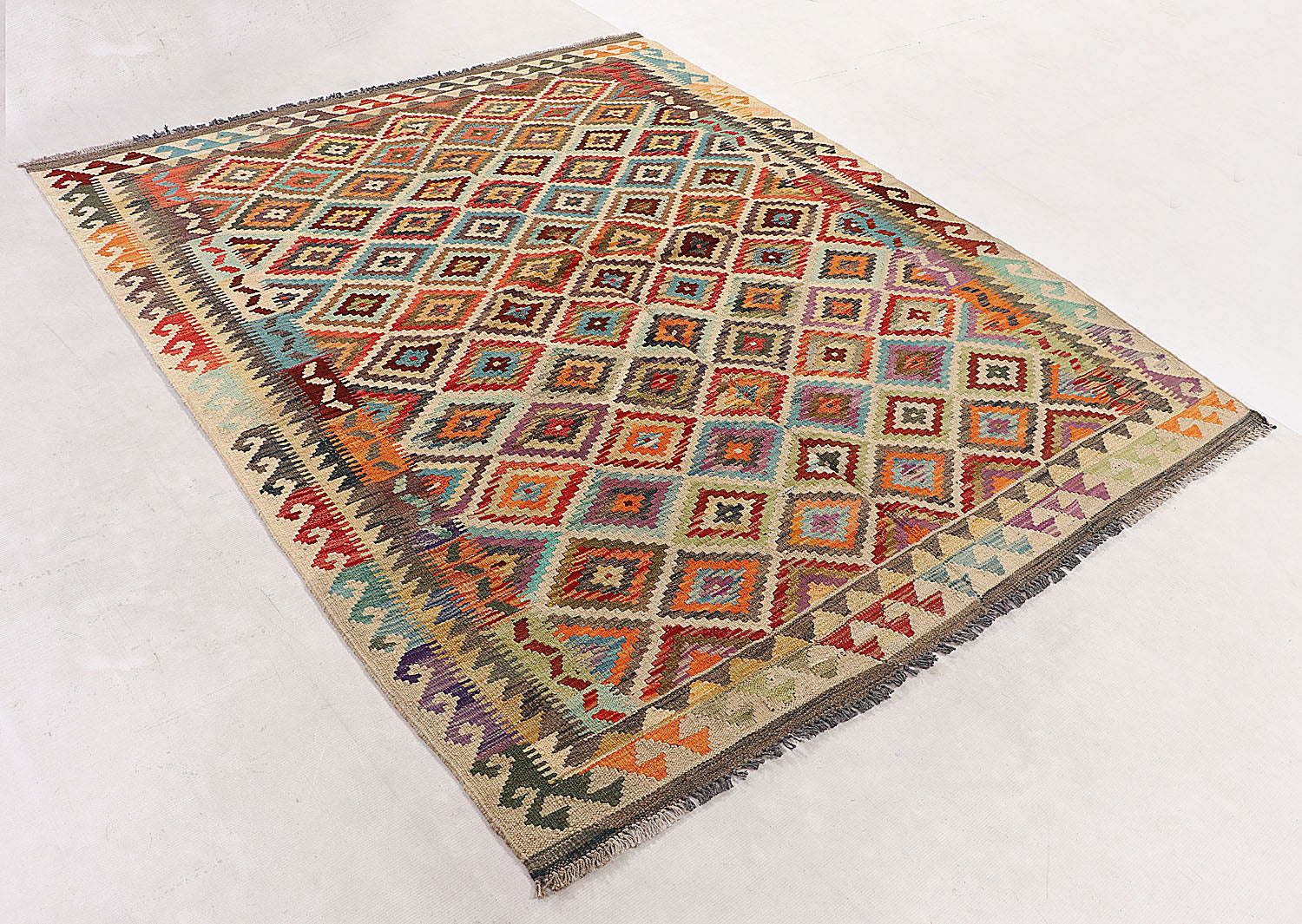 Multy Handmade Veggie Dye Kilim Rug Rectangular