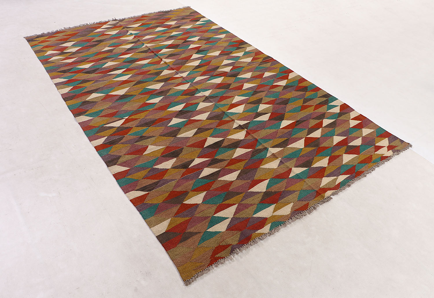 5' 6" X 8' Multy Handmade Veggie Dye Kilim Rug Rectangular
