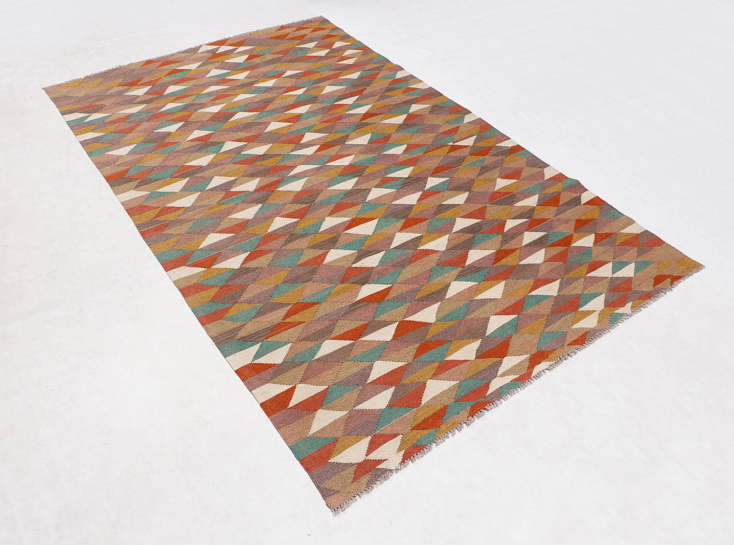 5' 6" X 8' Multy Handmade Veggie Dye Kilim Rug Rectangular