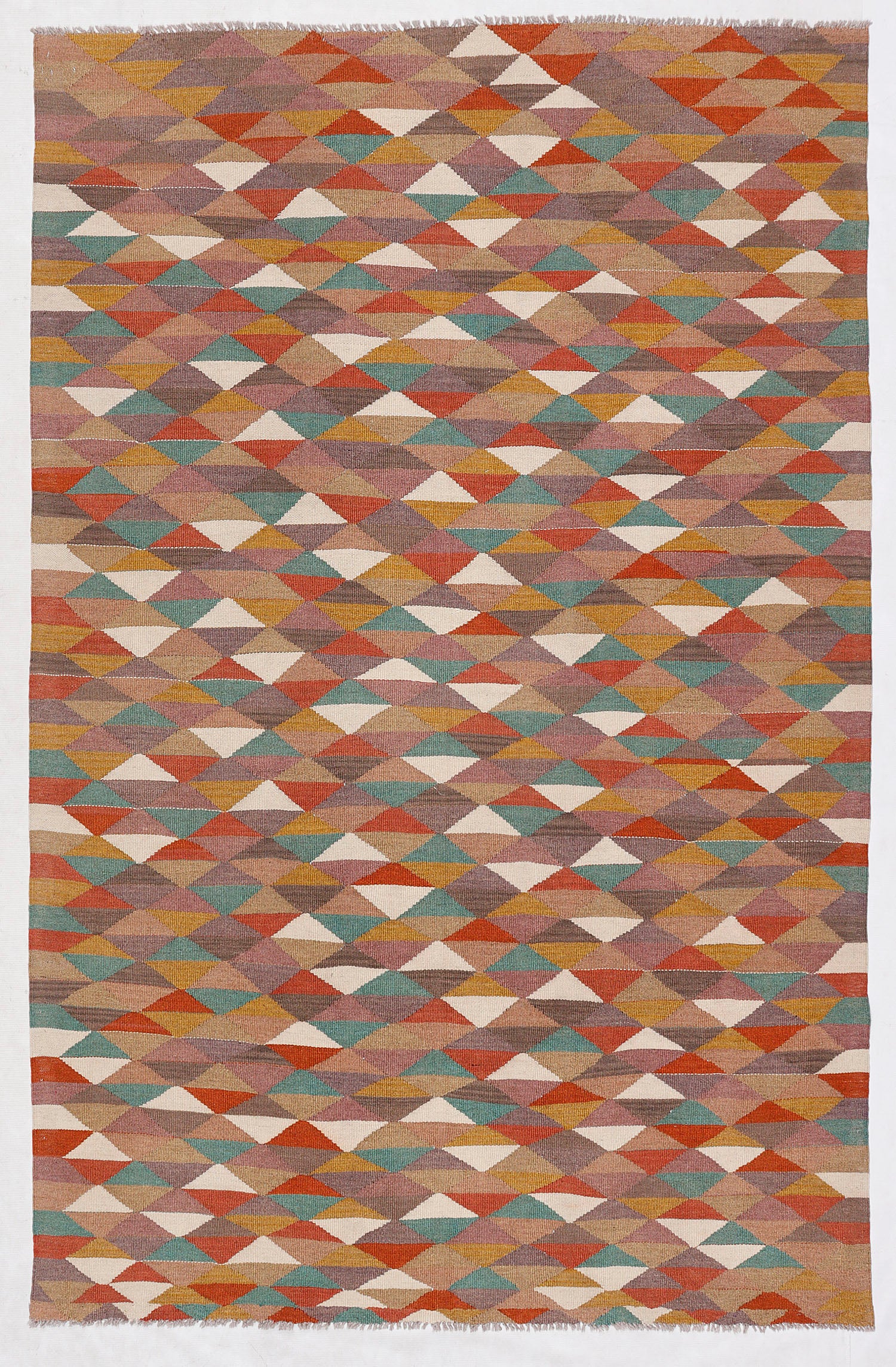 5' 6" X 8' Multy Handmade Veggie Dye Kilim Rug Rectangular