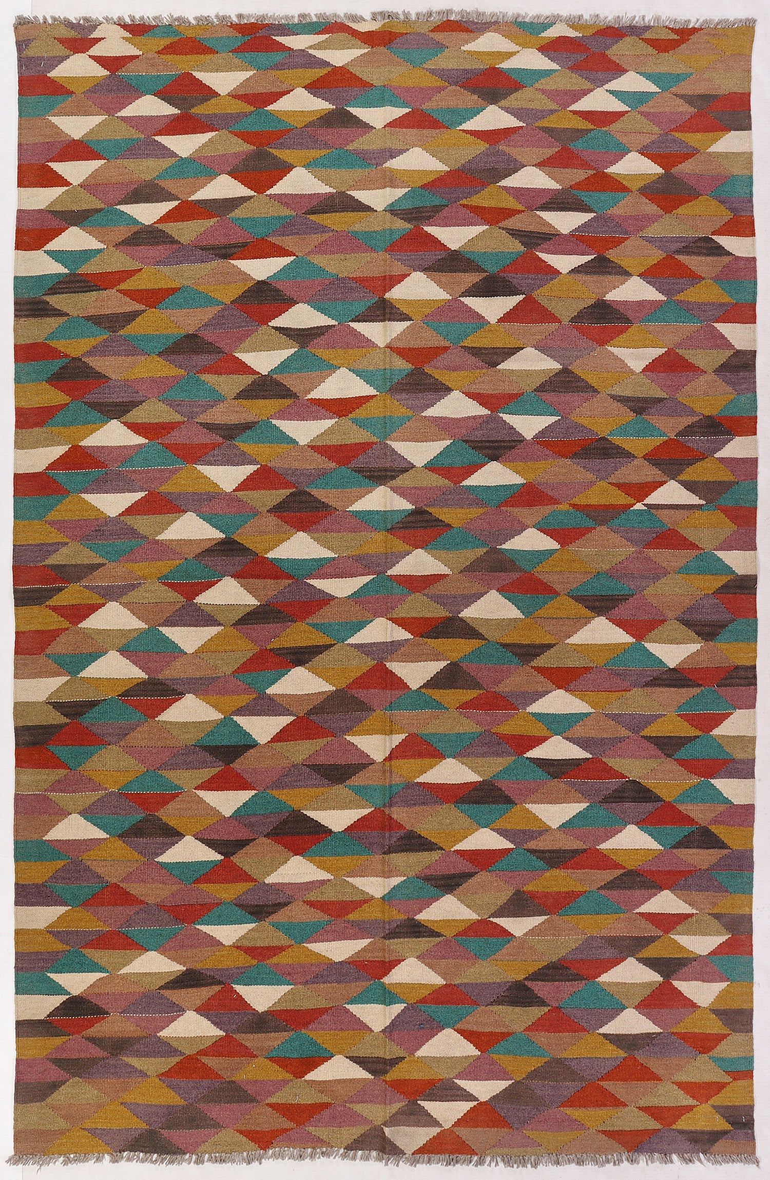 5' 6" X 8' Multy Handmade Veggie Dye Kilim Rug Rectangular