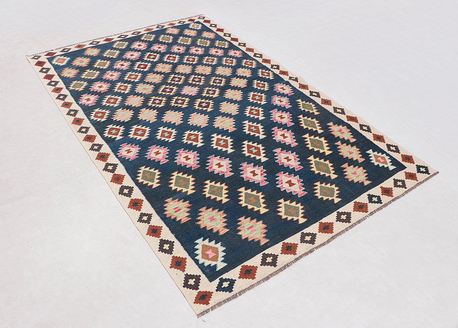 5' 6" X 8' Multy Handmade Veggie Dye Kilim Rug Rectangular