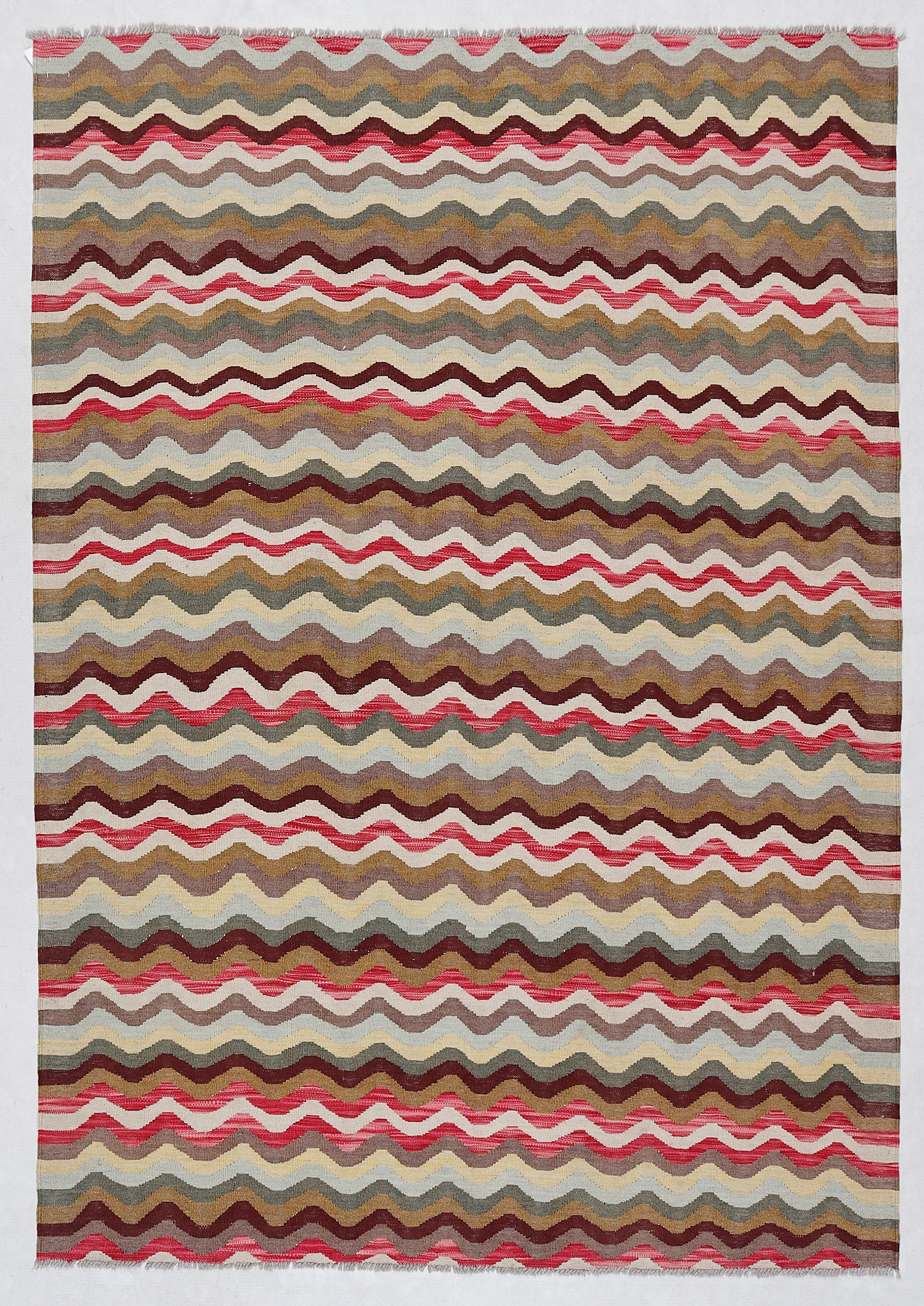 5' 6" X 8' Multy Handmade Veggie Dye Kilim Rug Rectangular